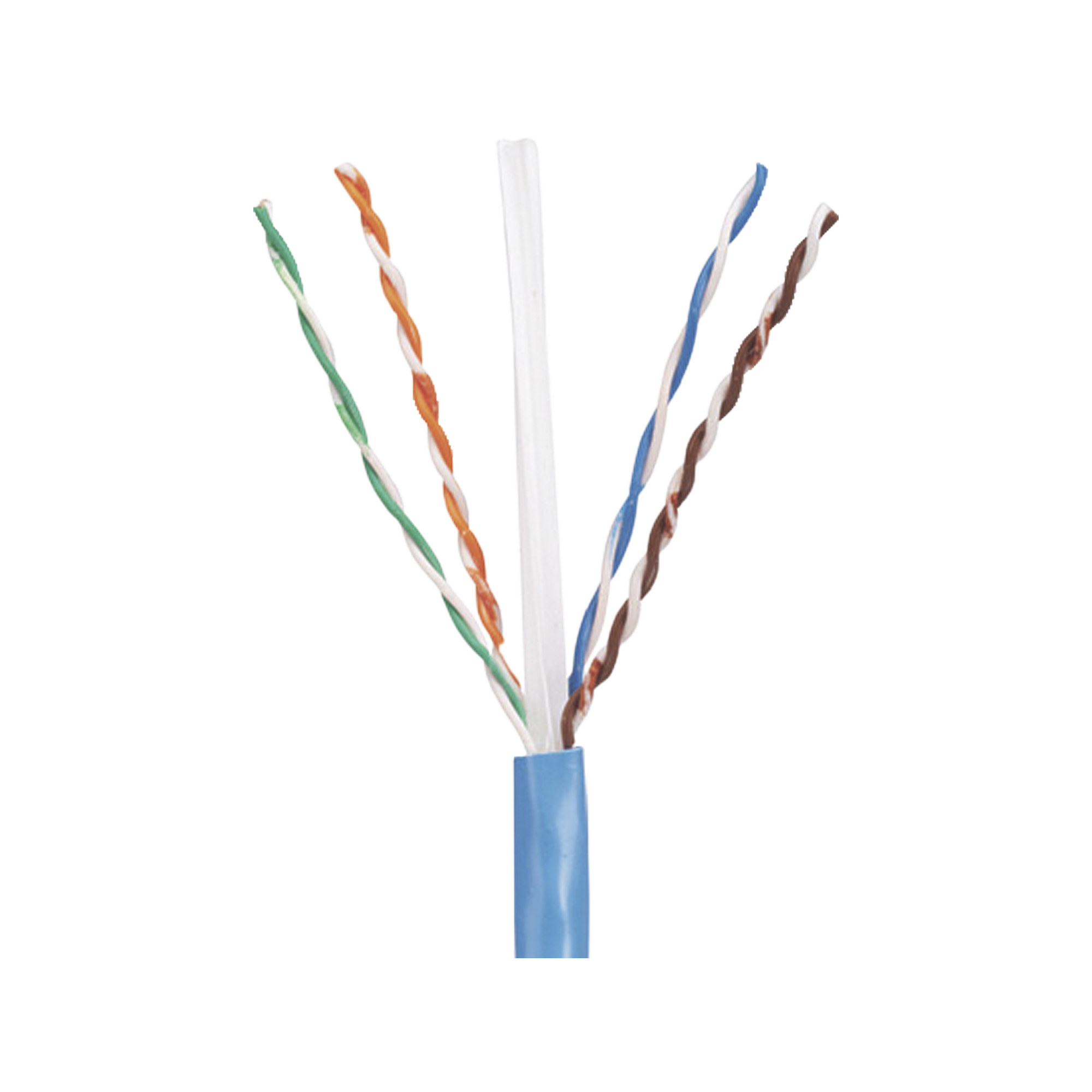 Bobina de Cable UTP 305 Metros (1000 Pies) de Cobre, PanNet, Azul, Categoría 5e (24 AWG), Riser (CMR), de 4 Pares