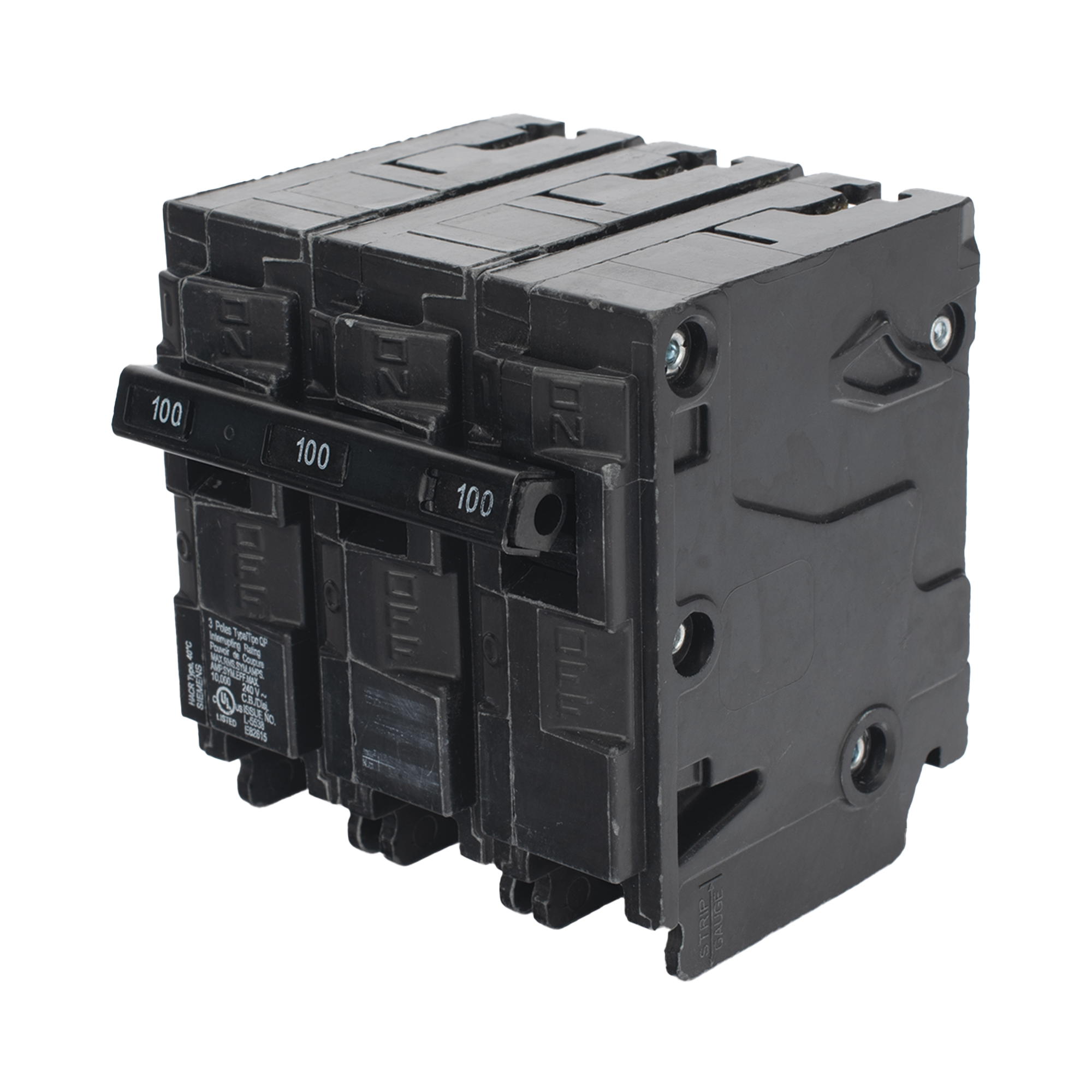 Interruptor automático enchufable tipo QP 3 polos, 100 amp.