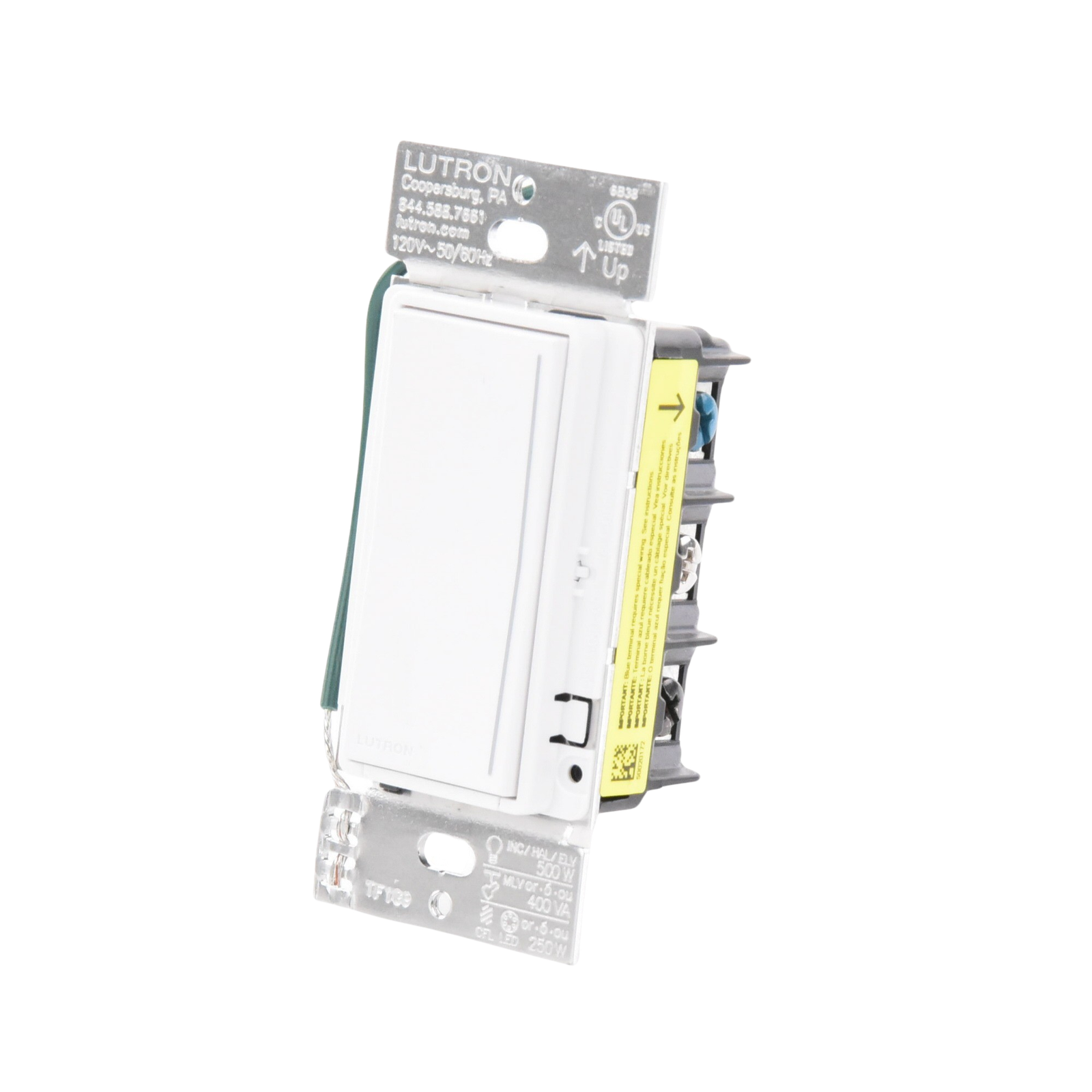 (RadioRa3) Atenuador táctil Sunnata Dimmer PRO color blanco, snow satin, cable neutro / soporta 250W LED