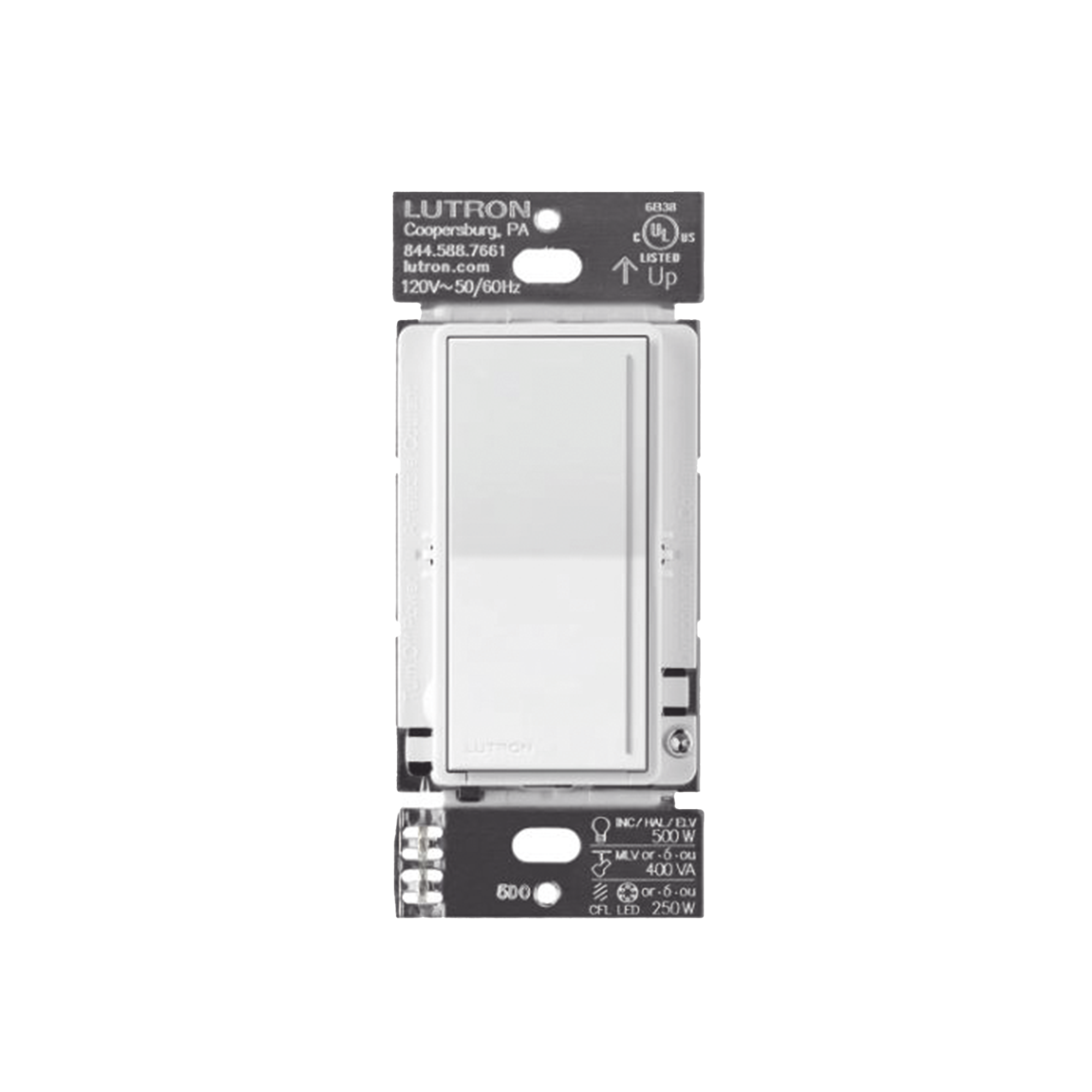 (RadioRa3) )Atenuador (dimmer) Auxiliar de pared, compañero de atenuadores multilocación. Usar en 3 vías o escalera.
