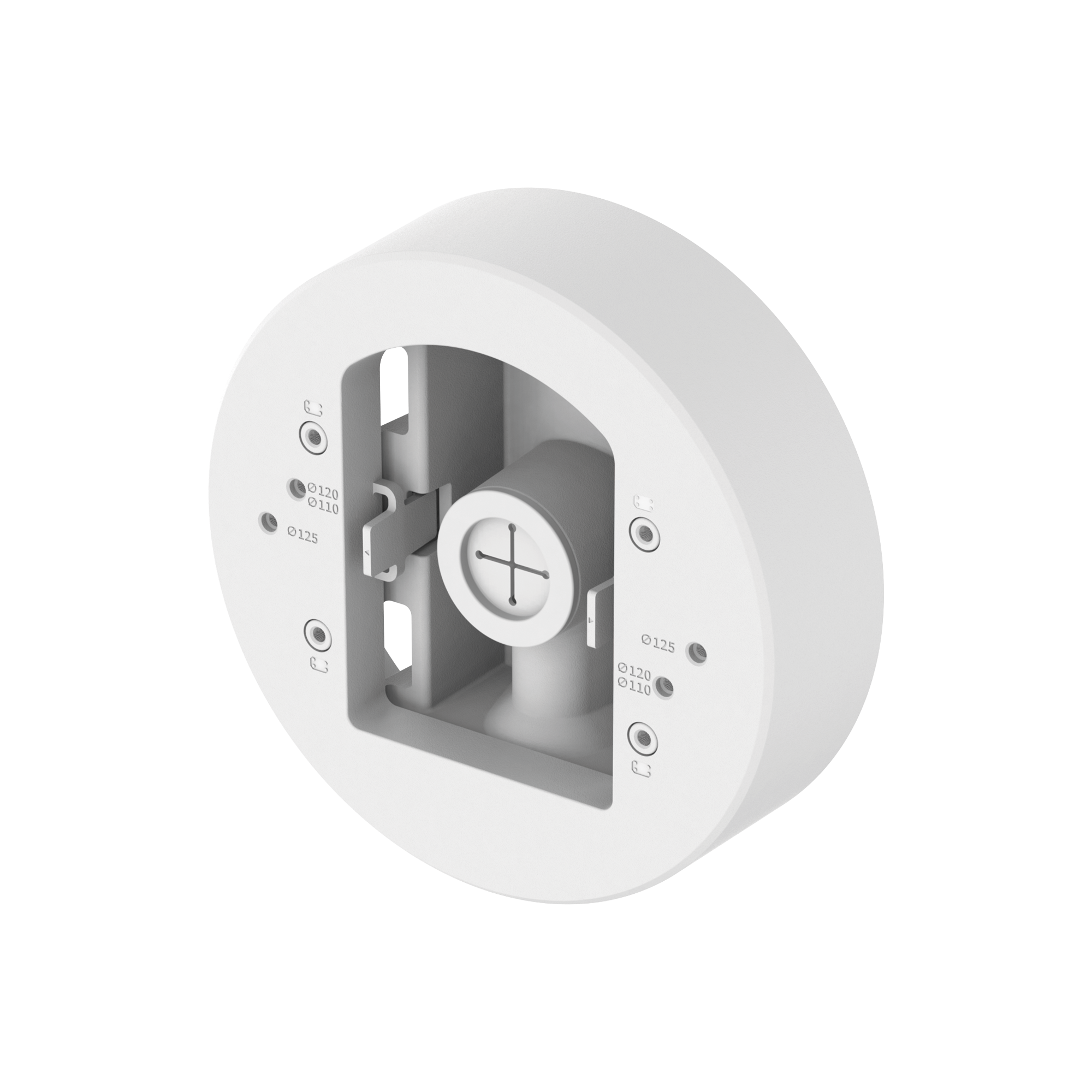 Montaje adaptador para instalacion en poste de camaras Domo y Bala serie X o P marca Hanwha
