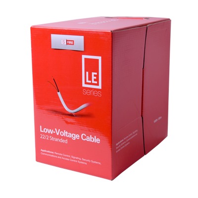 Bobina de 305 Metros (1000 Pies) de Cable / 2 x 22 AWG / Tipo CCA de Color Blanco / Aplicaciones en Alarmas de Intrusión/Control de Acceso/Automatización/ Interfonos y TV Porteros