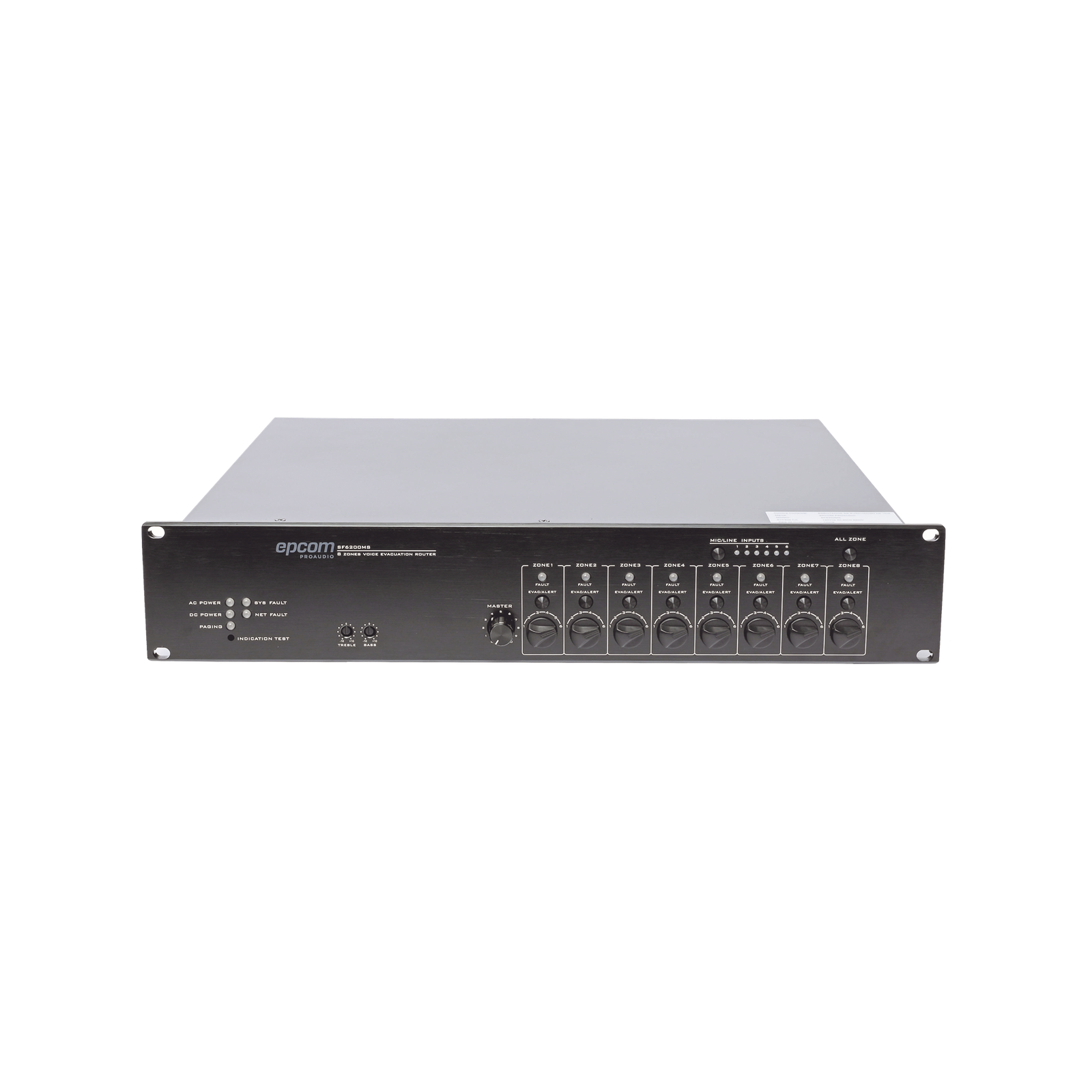 Controlador de Extensión de Evacuación de Voz | 8 Zonas | 500W | Soporta Máx. 19 SF6200MS en Cascada