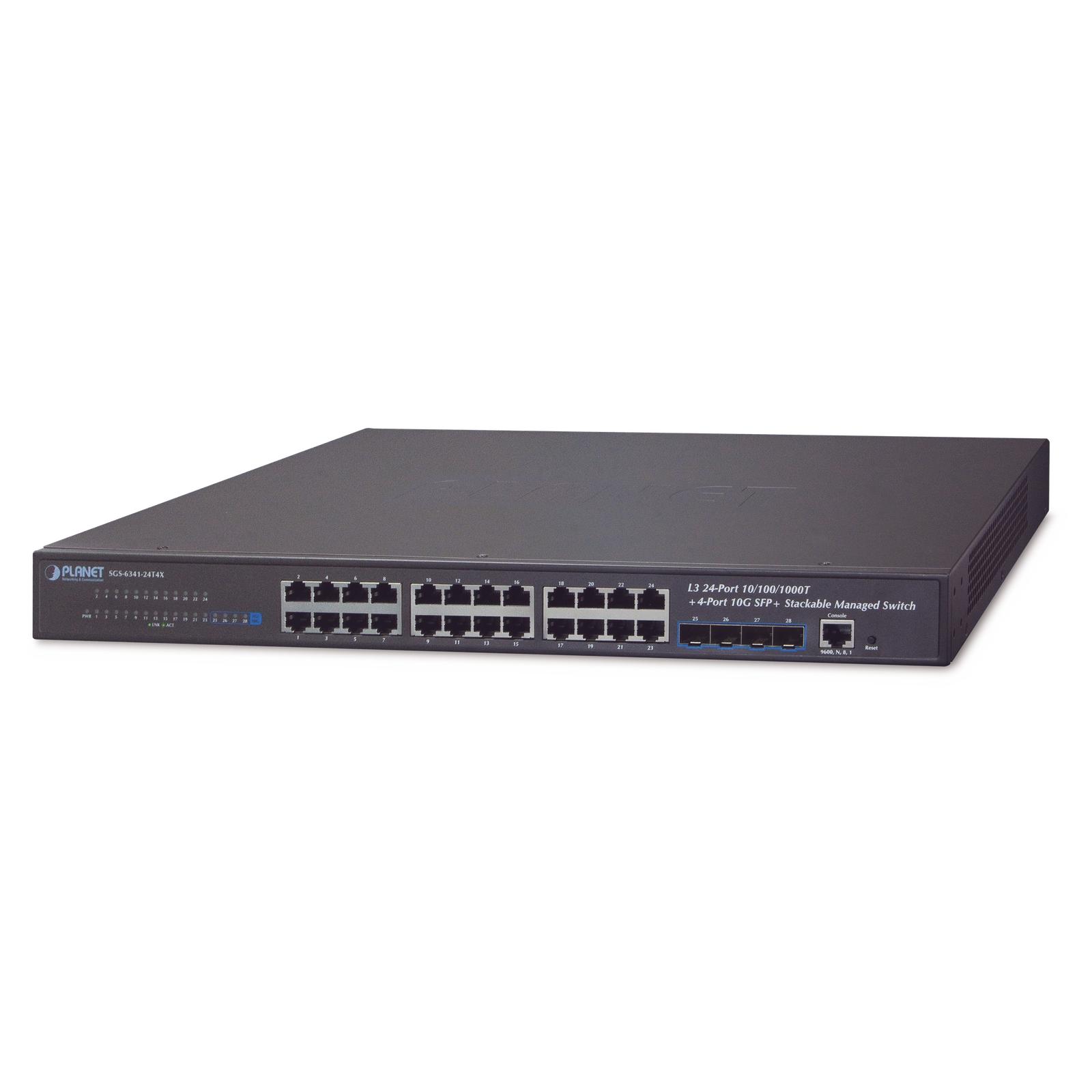 Switch Administrable Capa 3, 24-Puertos 10/100/1000T + 4-Puertos 10G SFP+, Apilable