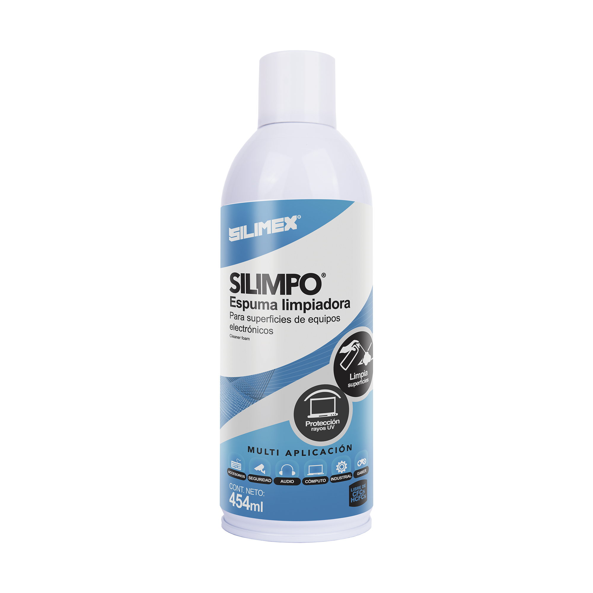 Espuma Limpiadora para Todo Tipo de Superficies Plásticas y Metálicas de Sistemas de Vídeo, Audio, Telefonía y Equipo de Cómputo, Contiene Protectores de Rayos UV, 454 ml