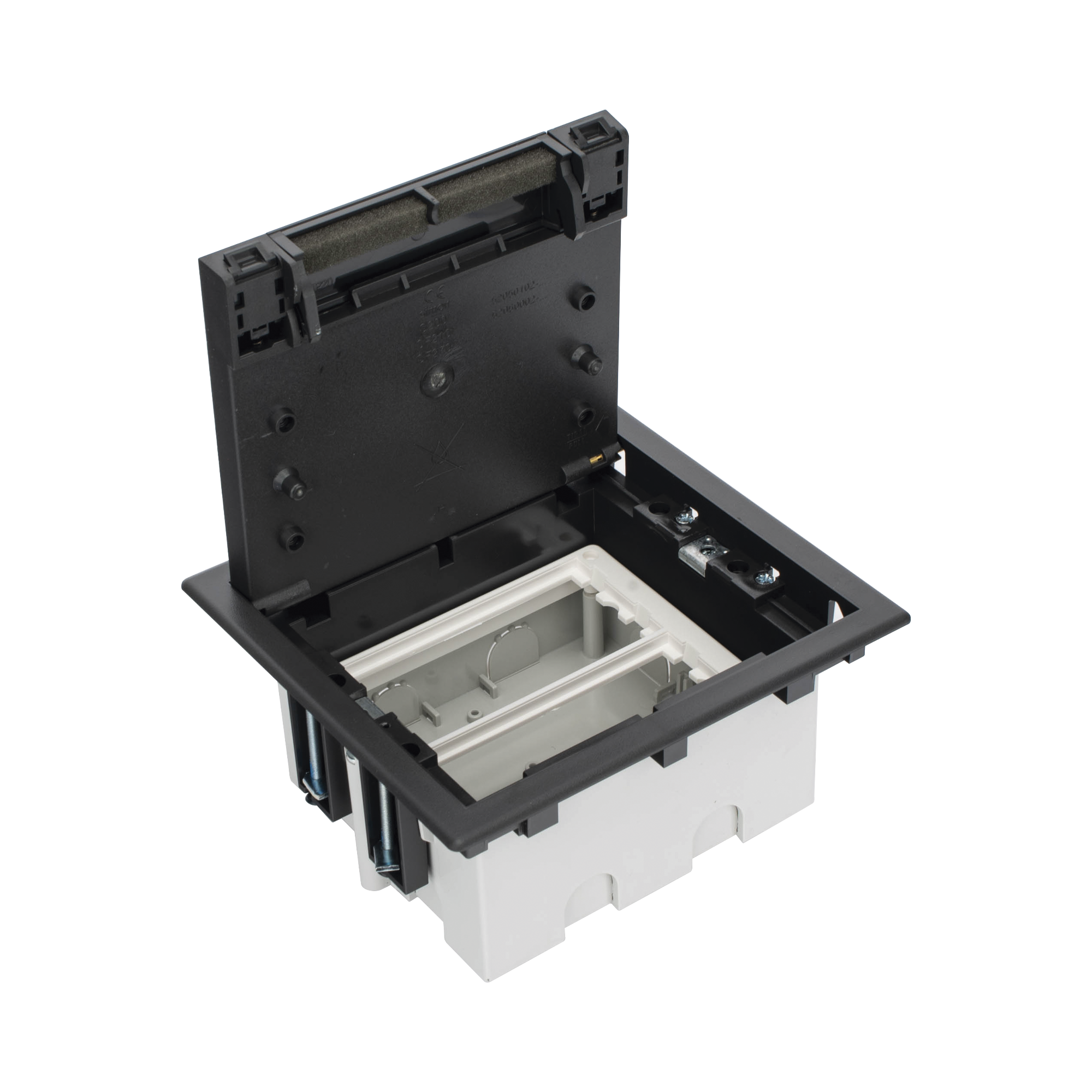 Caja Para Instalación en Piso Falso para Voz, Datos o Contactos Eléctricos / Capacidad para 2 Módulos / Espacio Embellecedor en la Tapa / Profundidad Ajustable de 90 a 120 mm (3.54 a 4.72 pulgadas) / Los Módulos se Adquieren Aparte / (SF210/14CY)