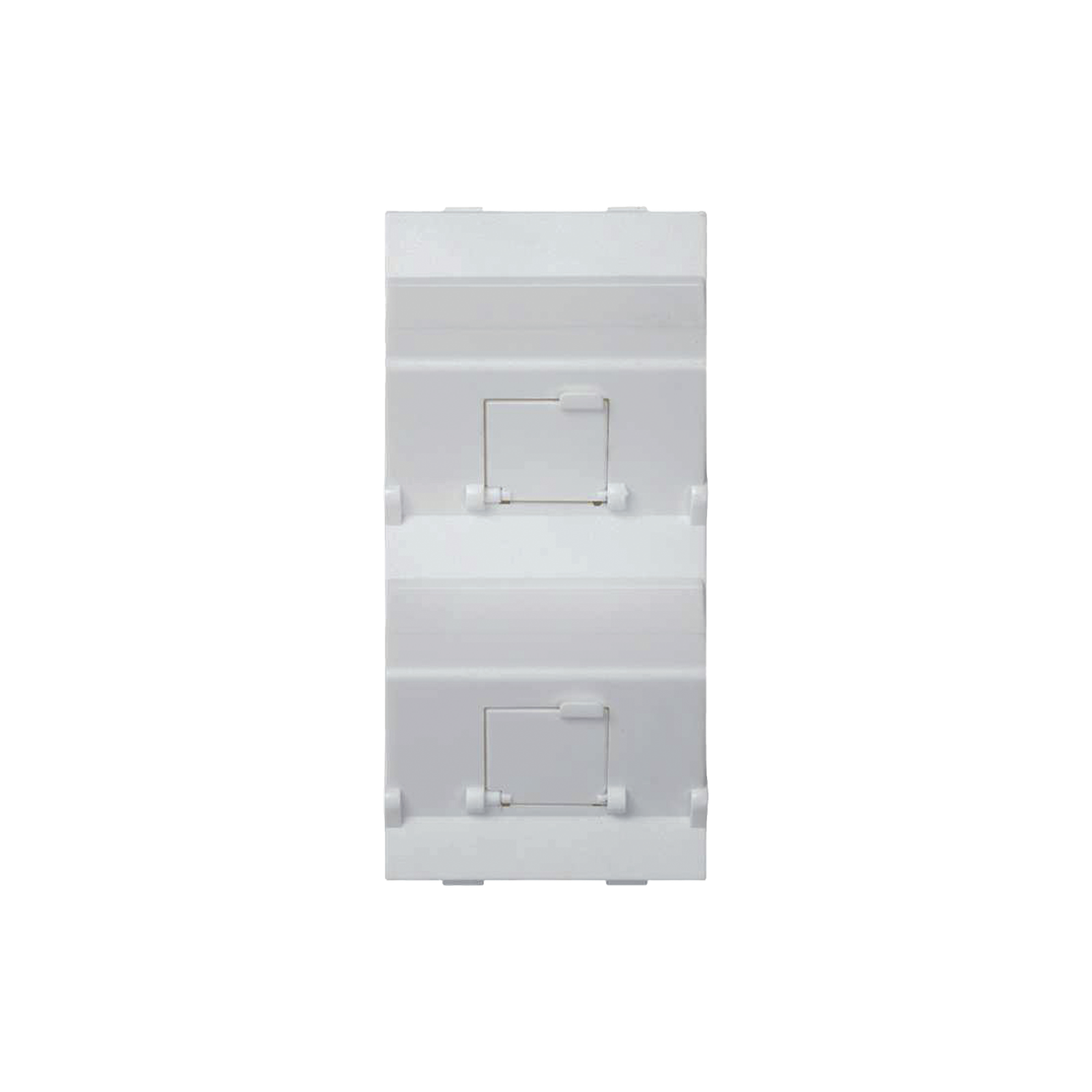 (S80BMD64/9) Placa Voz y Datos Inclinada con Guardapolvo y Adaptador Doble para RJ45 Keystone