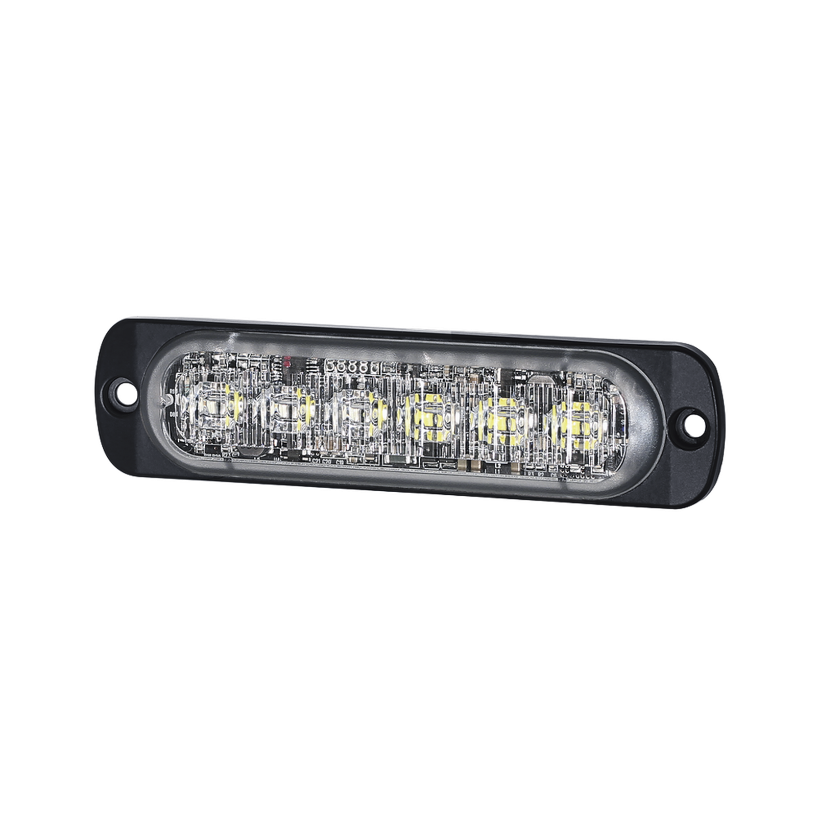 Luz Auxiliar de 12 LED, Ambar/Blanco, Lente Transparente, SAE