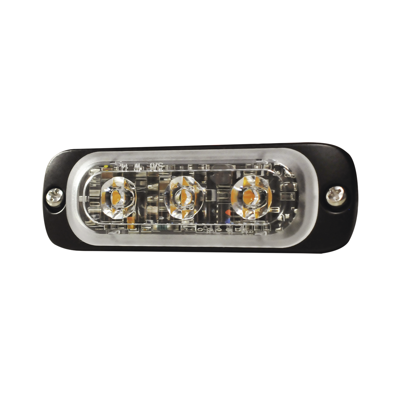 Luz Auxiliar de 3 LED, Rojo, Lente Transparente, SAE