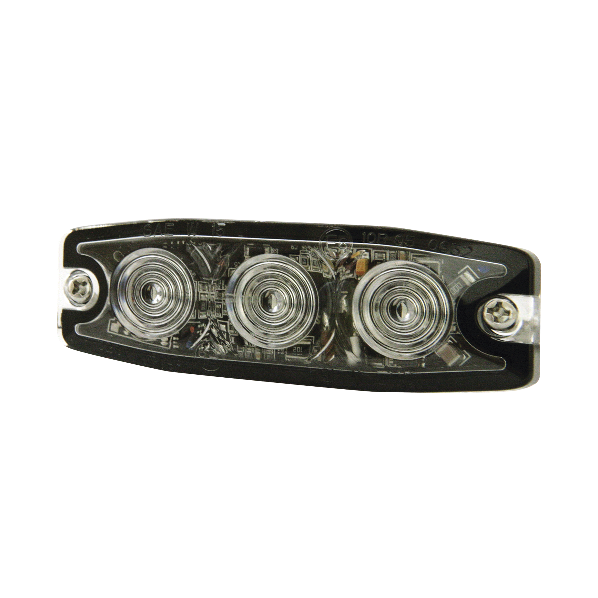 Luz Auxiliar de 3 LED, Ambar, Lente Transparente, SAE