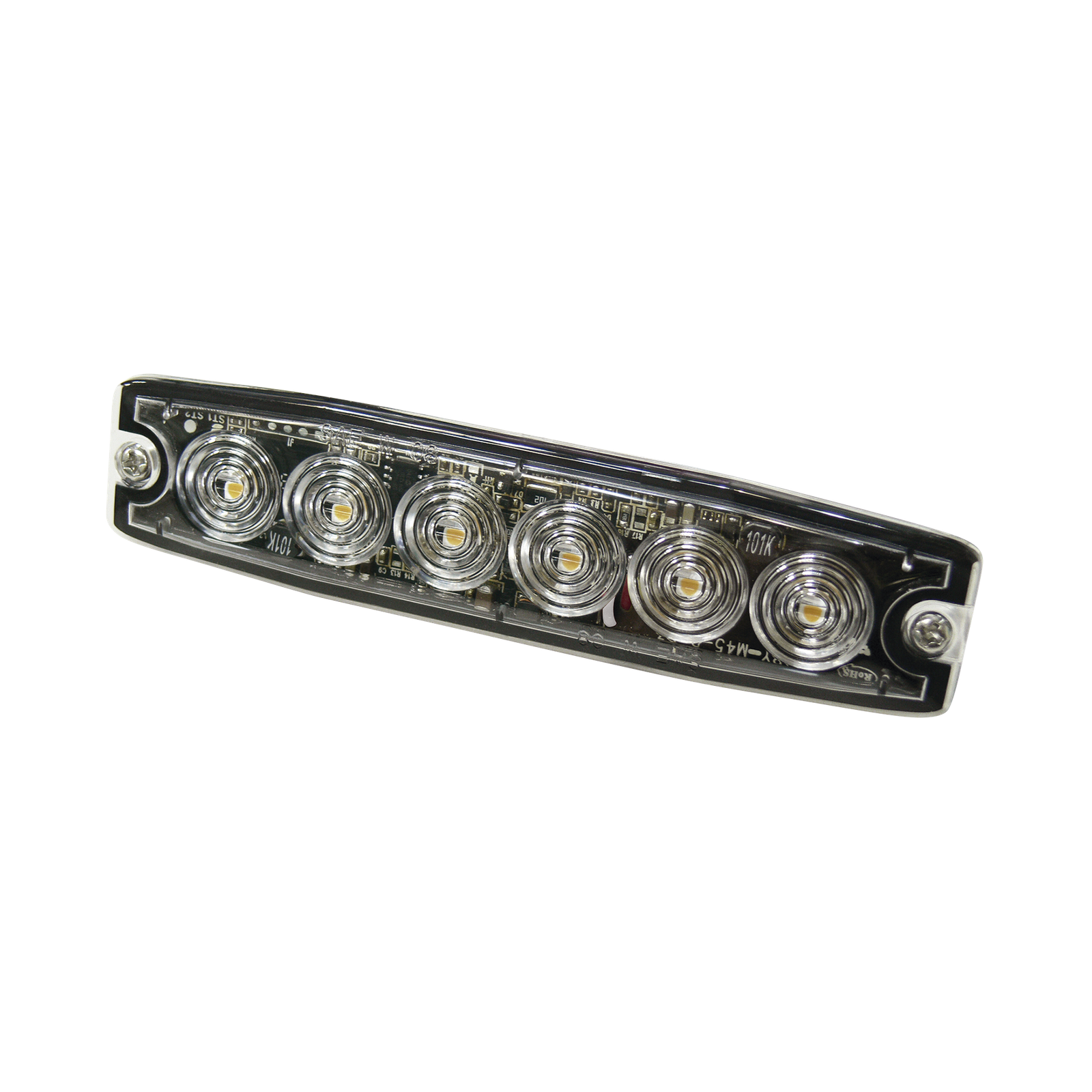 Luz Auxiliar de 6 LED, Ambar, lente Transparente, SAE