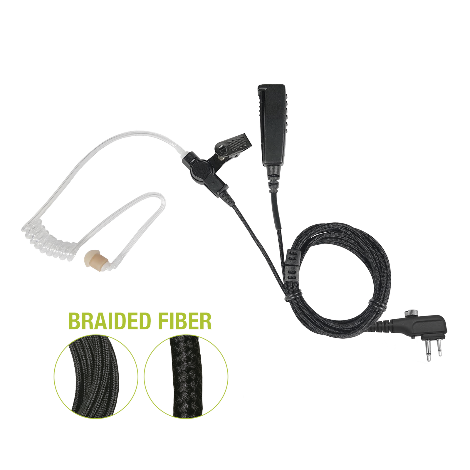 Micrófono De Solapa de 2 Cables De Fibra Trenzada Serie SPM2300BF Con Conector HYTERA TC-518/610/620/700/700EX & PD-5