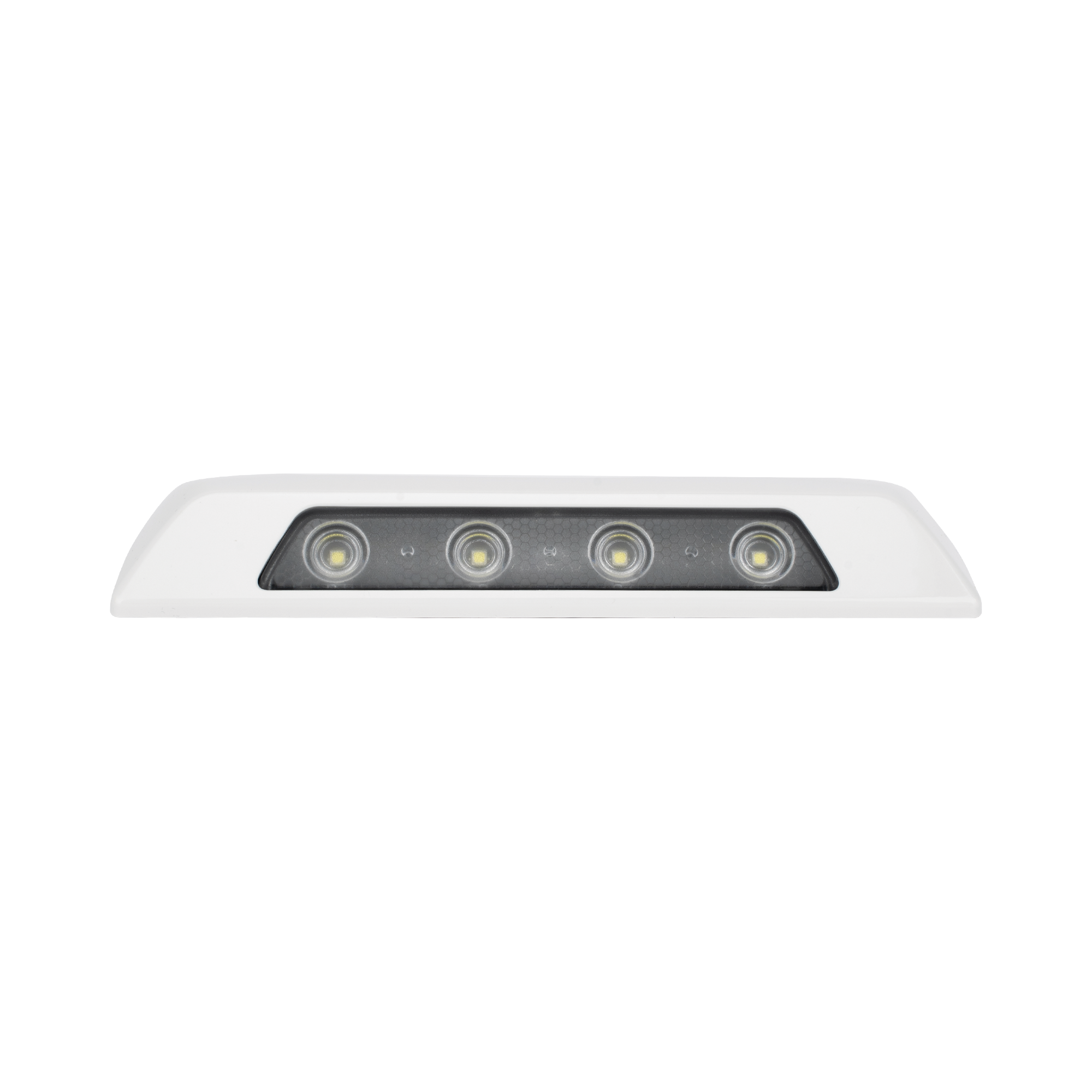 Luz Auxiliar de Escena de 4 LED, Blanco, Lente Transparente, Bisel Blanco