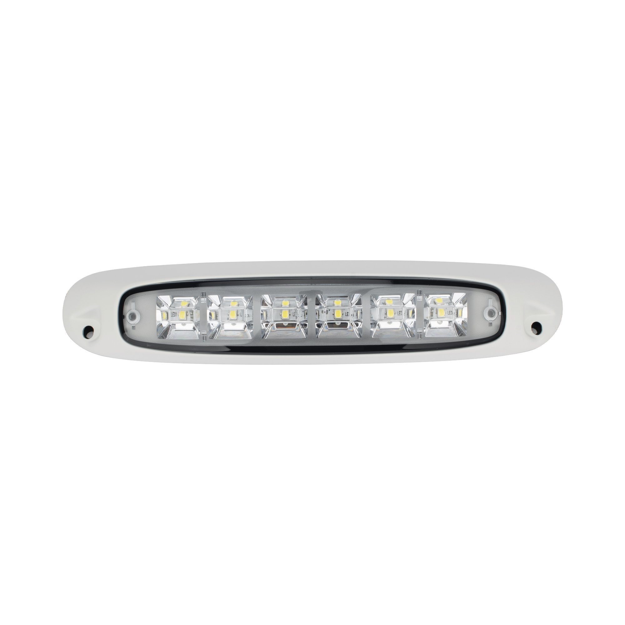 Luz Auxiliar de Escena de 6 LED, Blanco, Lente Transparente, Bisel Blanco
