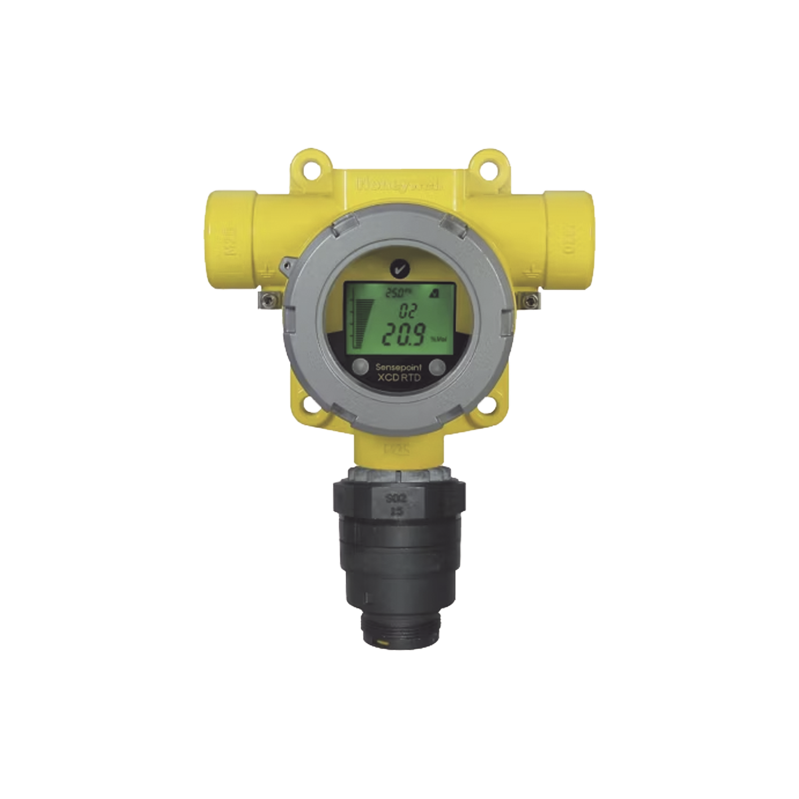 Detector De Gas Fijo Remoto, Con Sensor De Oxigeno (O2) 0-25%, Carcasa Aluminio, Clase I, Div 2, Salida Modbus y 4-20 mA, 3 Reles, Serie Sensepoint XCD RTD