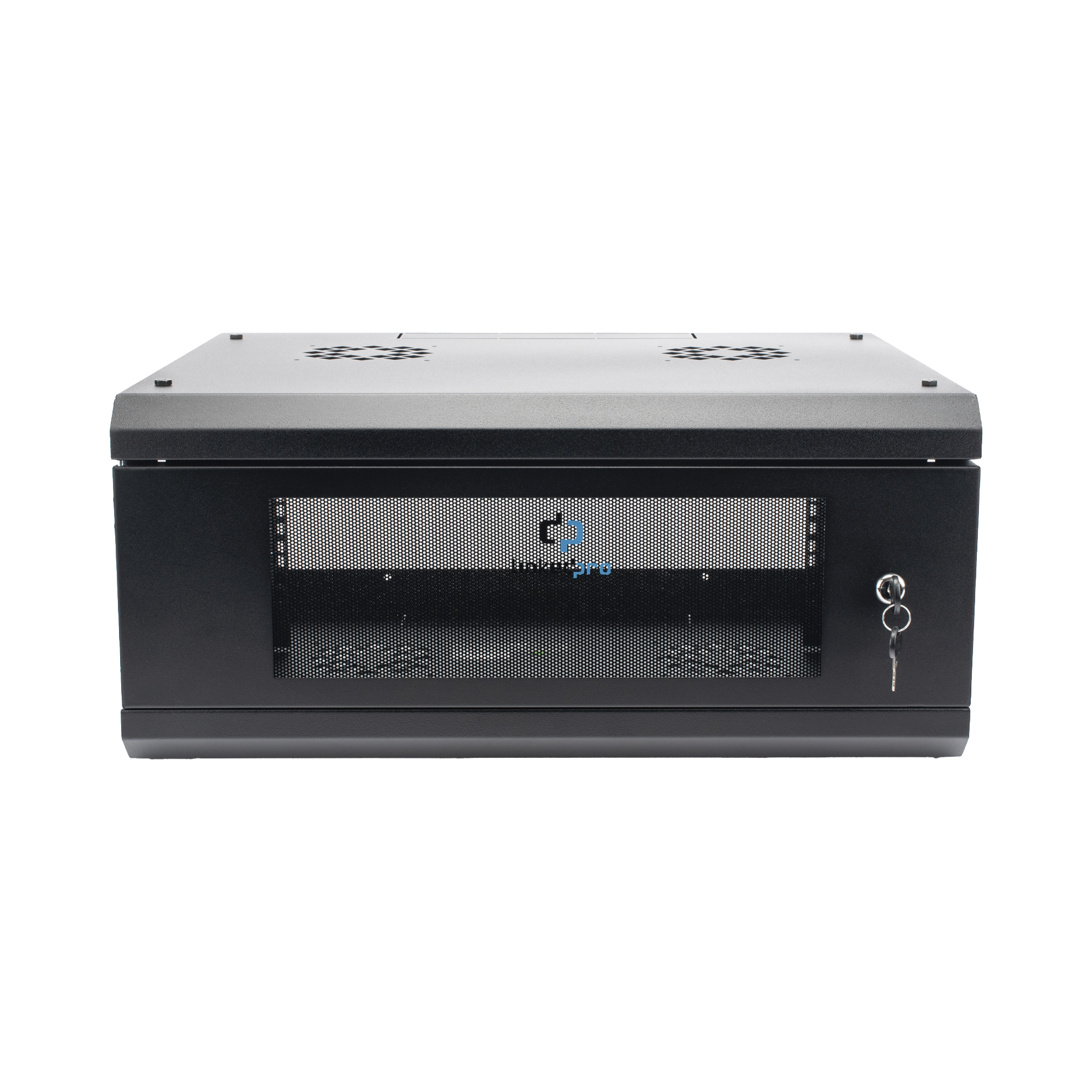Gabinete de Pared con Puerta de Cristal Templado, 455 mm de Profundidad, 4U Rack de 19 in, Acero Reforzado