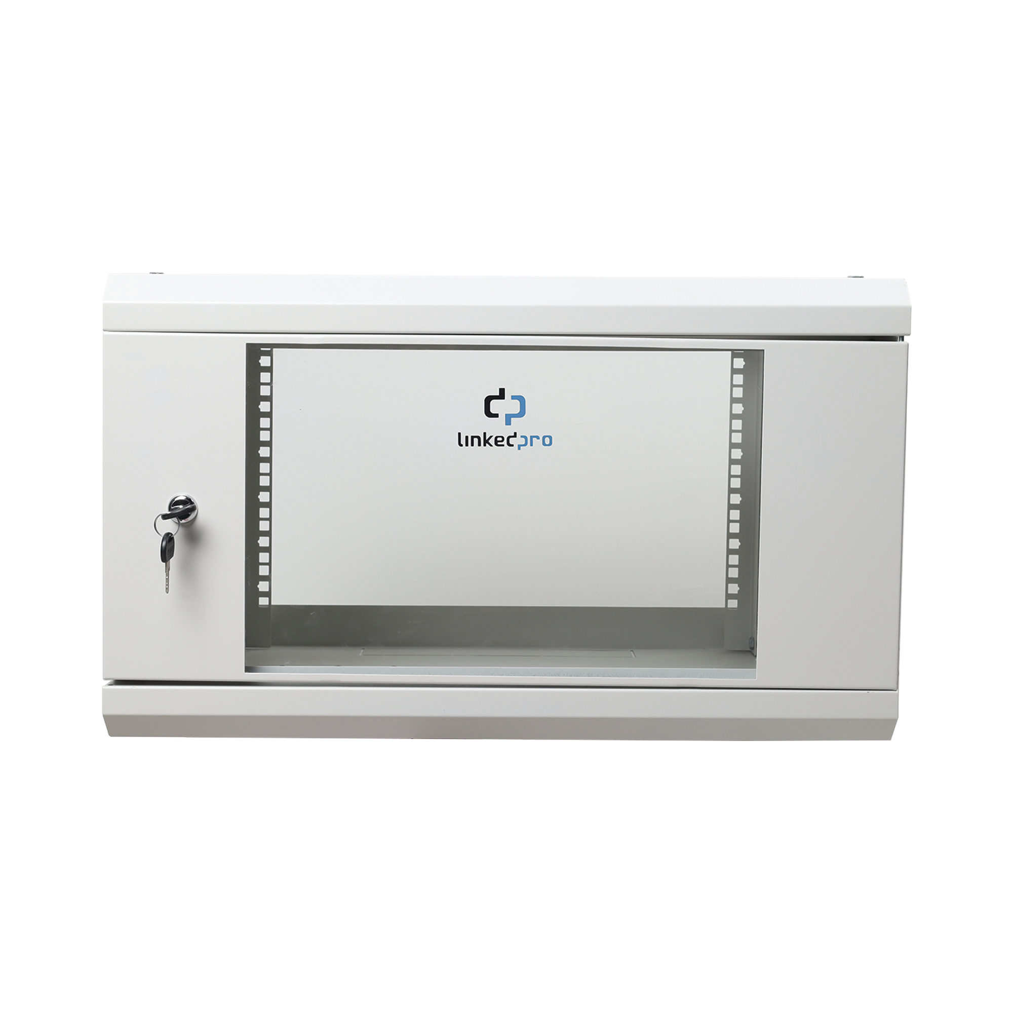 Gabinete de Pared de 6U con Puerta de Cristal Templado, 455 mm de Profundidad Total, Rack de 19'', Acero Reforzado Color Gris Mate