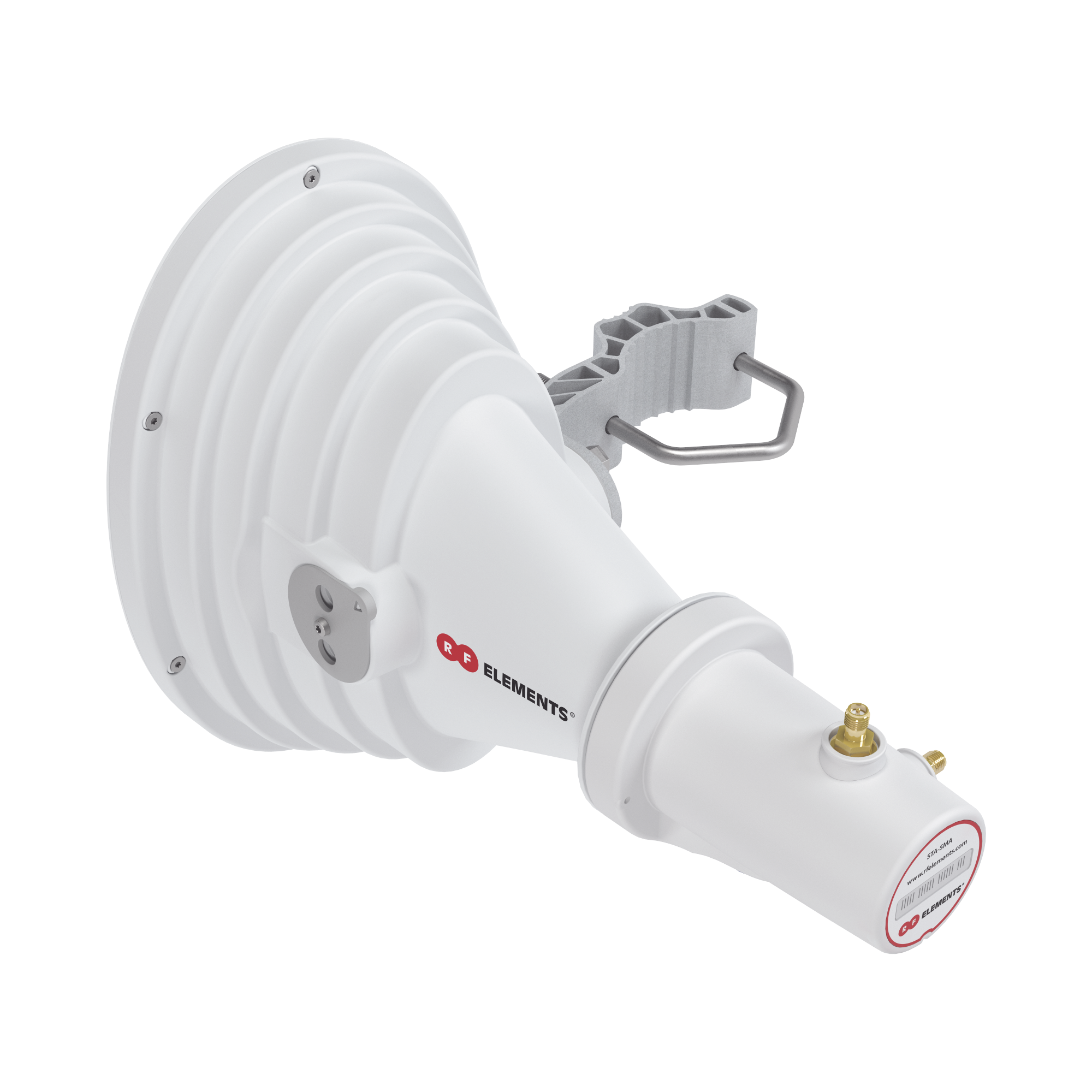 Antena Sectorial Asimétrica Starter Horn de 45º, 5150 - 5950 MHz, ganancia de 17 dBi, conexión directa con radios IS-5AC, PS-5AC y IS-M5, conexión RP-SMA
