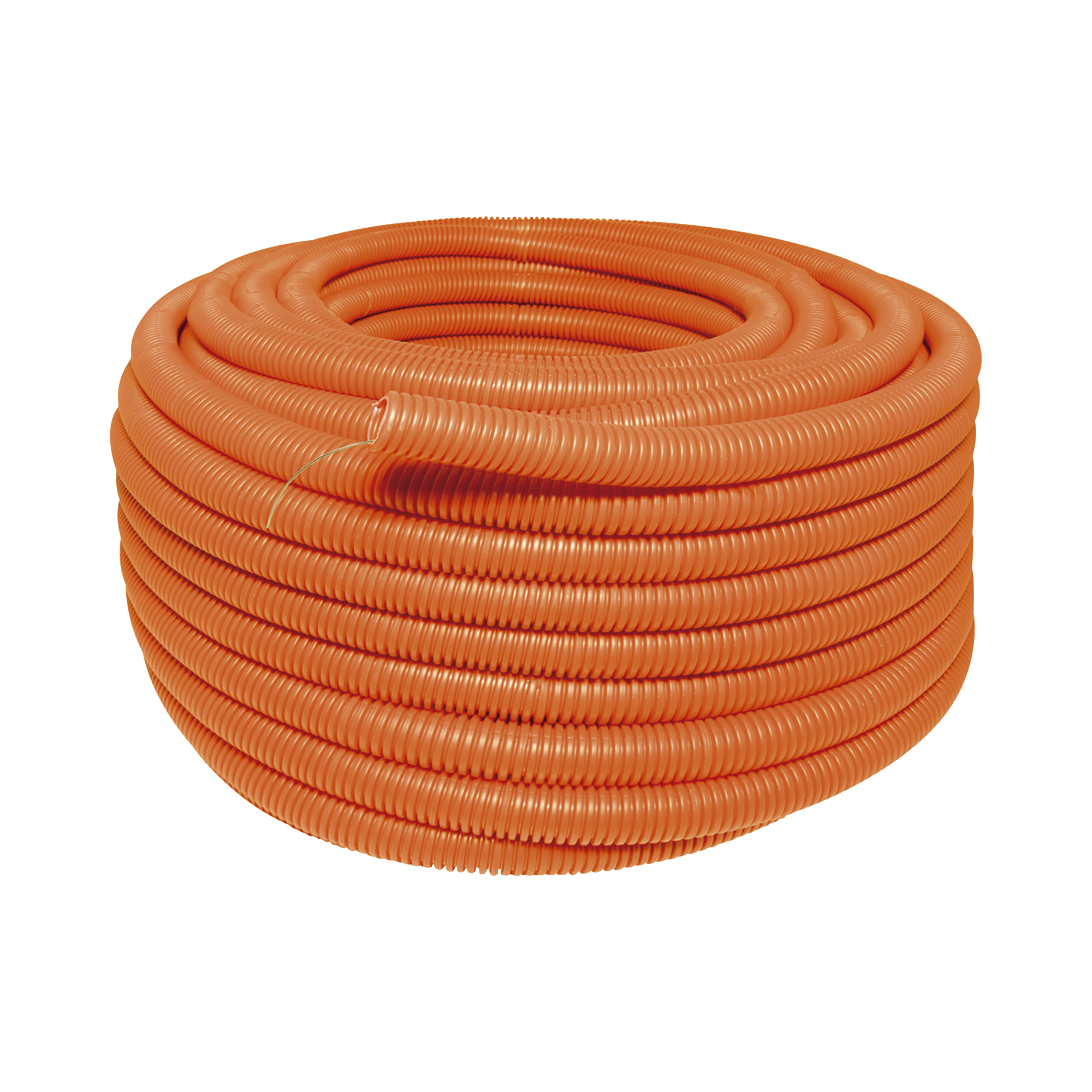 Manguera Poliducto Corrugado Flexible Naranja Reforzado de 1/2" x 100 m Para Instalaciones Eléctricas /Polietileno Alta Densidad HDPE/ Sin guía /Resistente a Intemperie.