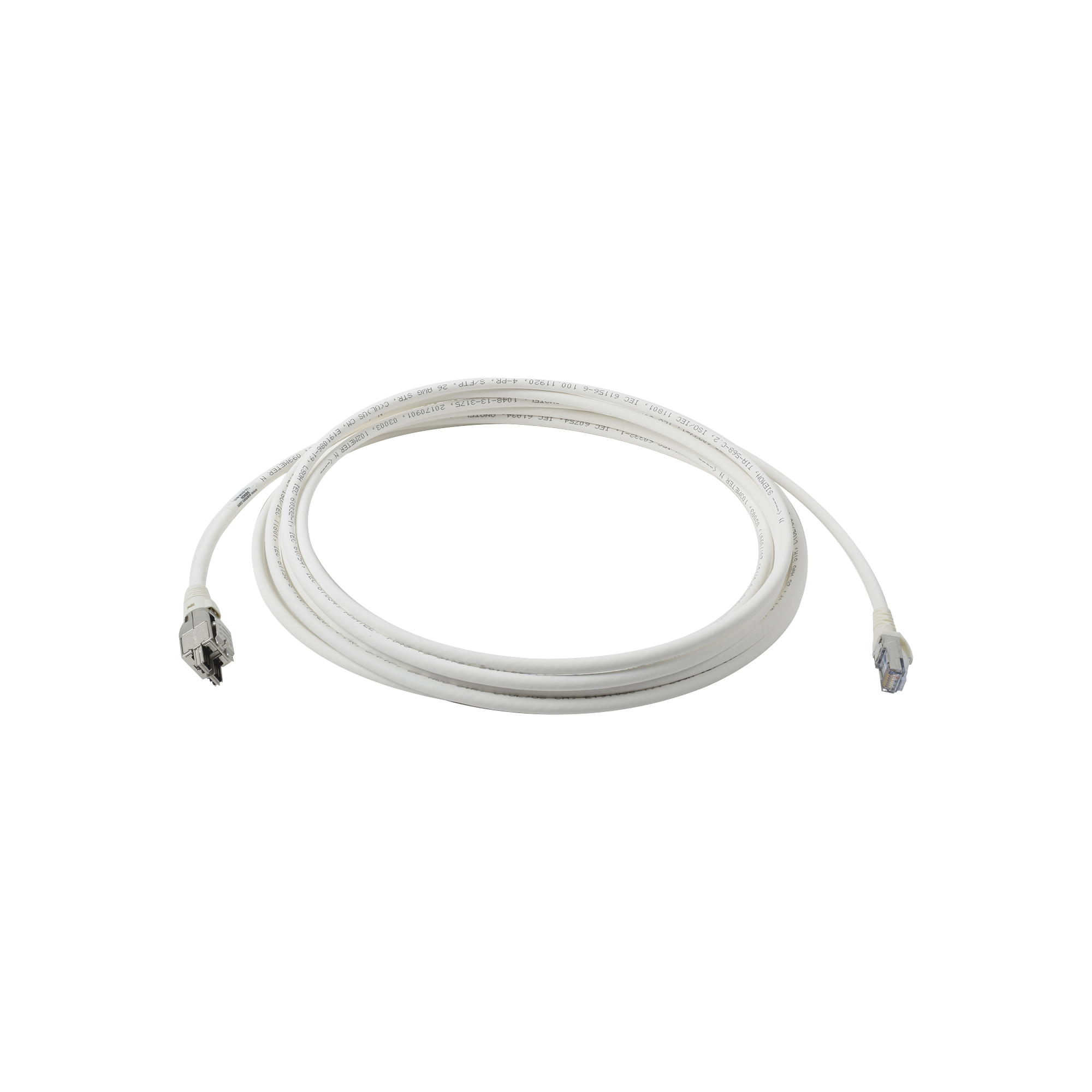 Patch Cord TERA Cat6A 1/10G Ethernet, de 4 Pares y Conector Modular, LS0H, Color Marfil, 5 Metros (16.40 Pies)