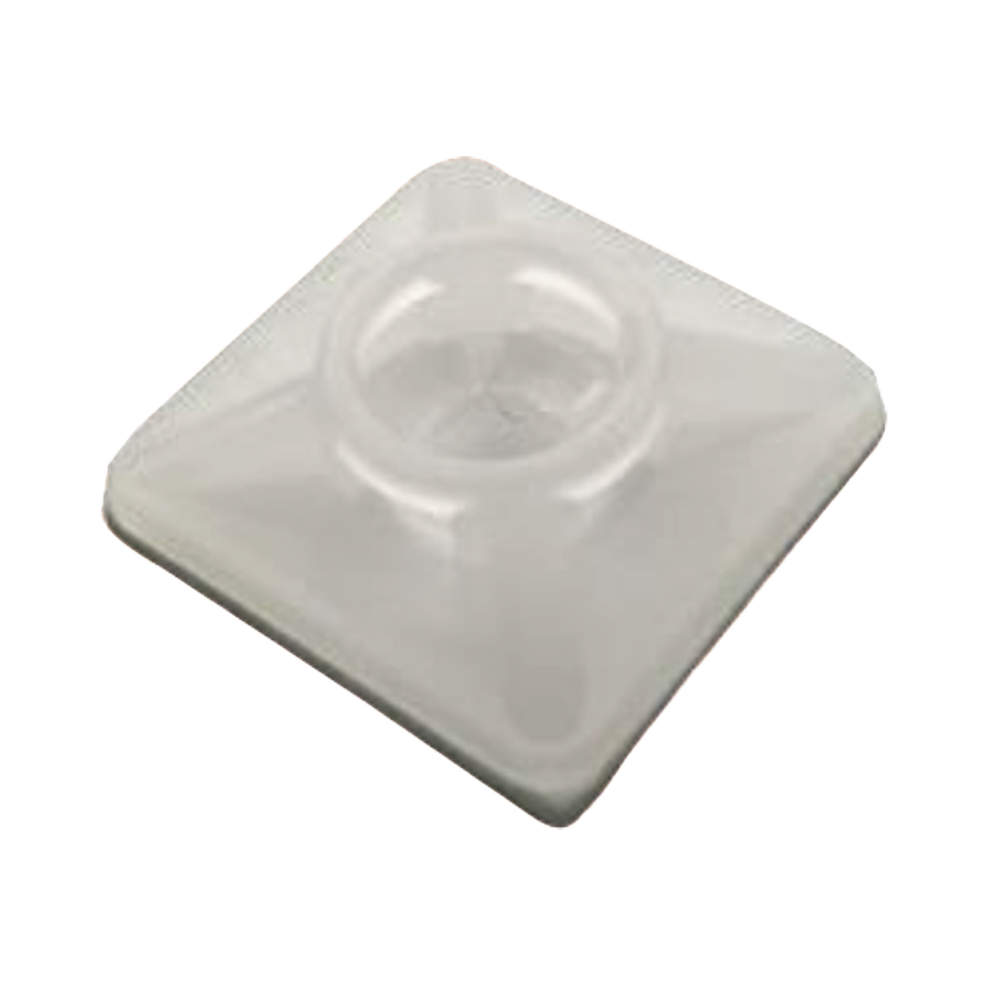 Base Autoadherible para Cinchos Práctica y Eficiente para la Organización y Fijación de Cables, Fabricada en Nylon Resistente y de Color Natural con una Medida de 19x19 mm, Paquete con 100 Piezas (4210-00001)