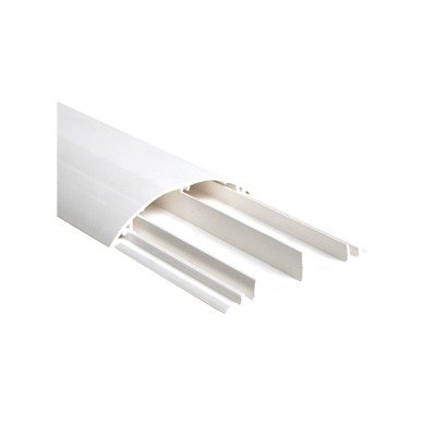 Ducto media caña color blanco de dos vias, de PVC auto extinguible, 90.5 x 19.7 x 1220mm (9400-01250)
