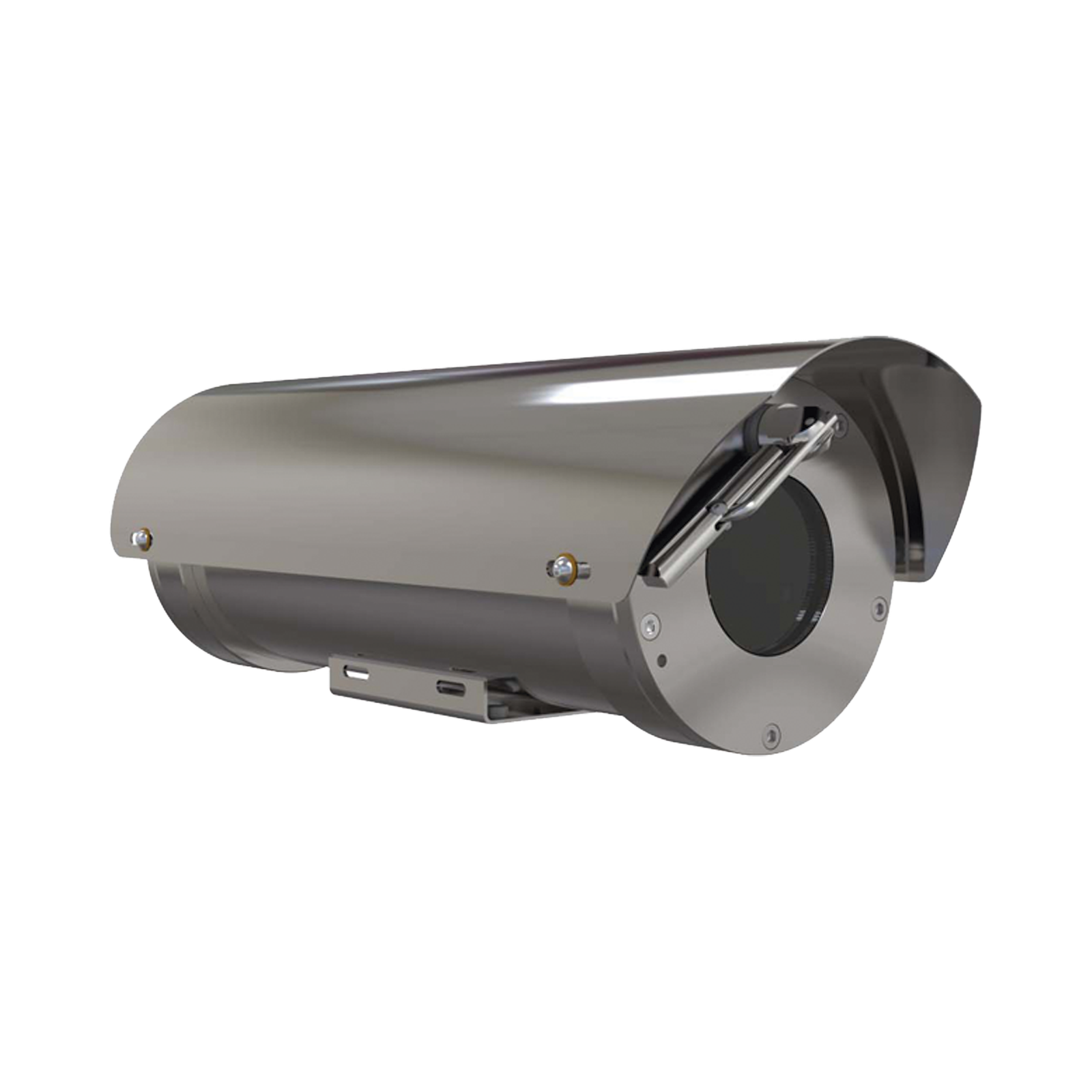 Camara IP Zoom con gabinete antiexplosion 2MP, 32X, IP68, WiseStream II / conexion de fibra optica monomodo con wiper
