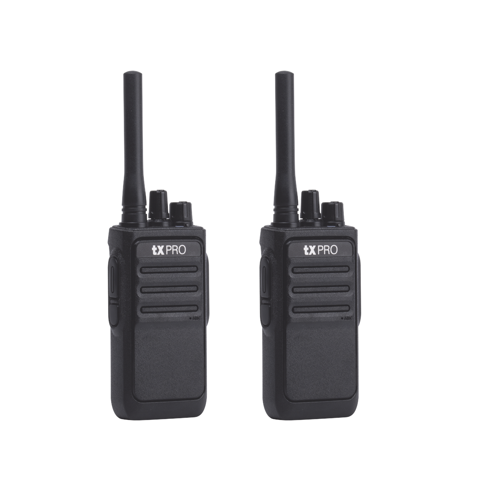 Par de Radios Portátiles Analógicos UHF 400-470 MHz / 2W / 16 Canales / Preconfigurados de Fábrica / VOX Manos Libres / Batería 6-8 hrs c/u / Listos para Usar