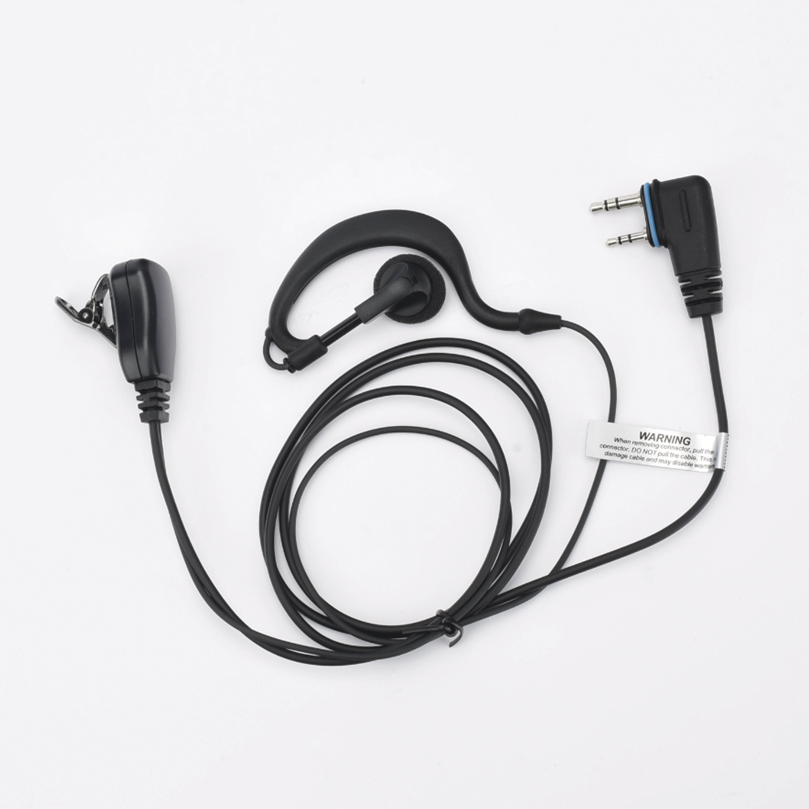 Micrófono - audífono de gancho ajustable al oído con conector de dos pines para ICOM
