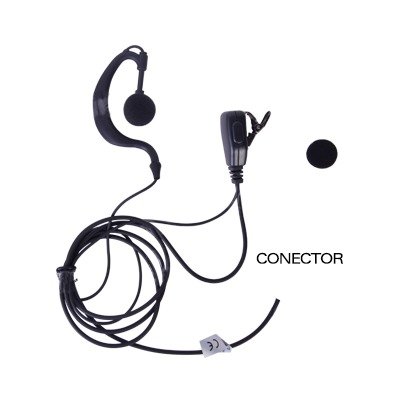 Micrófono - audífono de gancho ajustable al oído con conector de dos pines para KENWOOD Y TXPRO