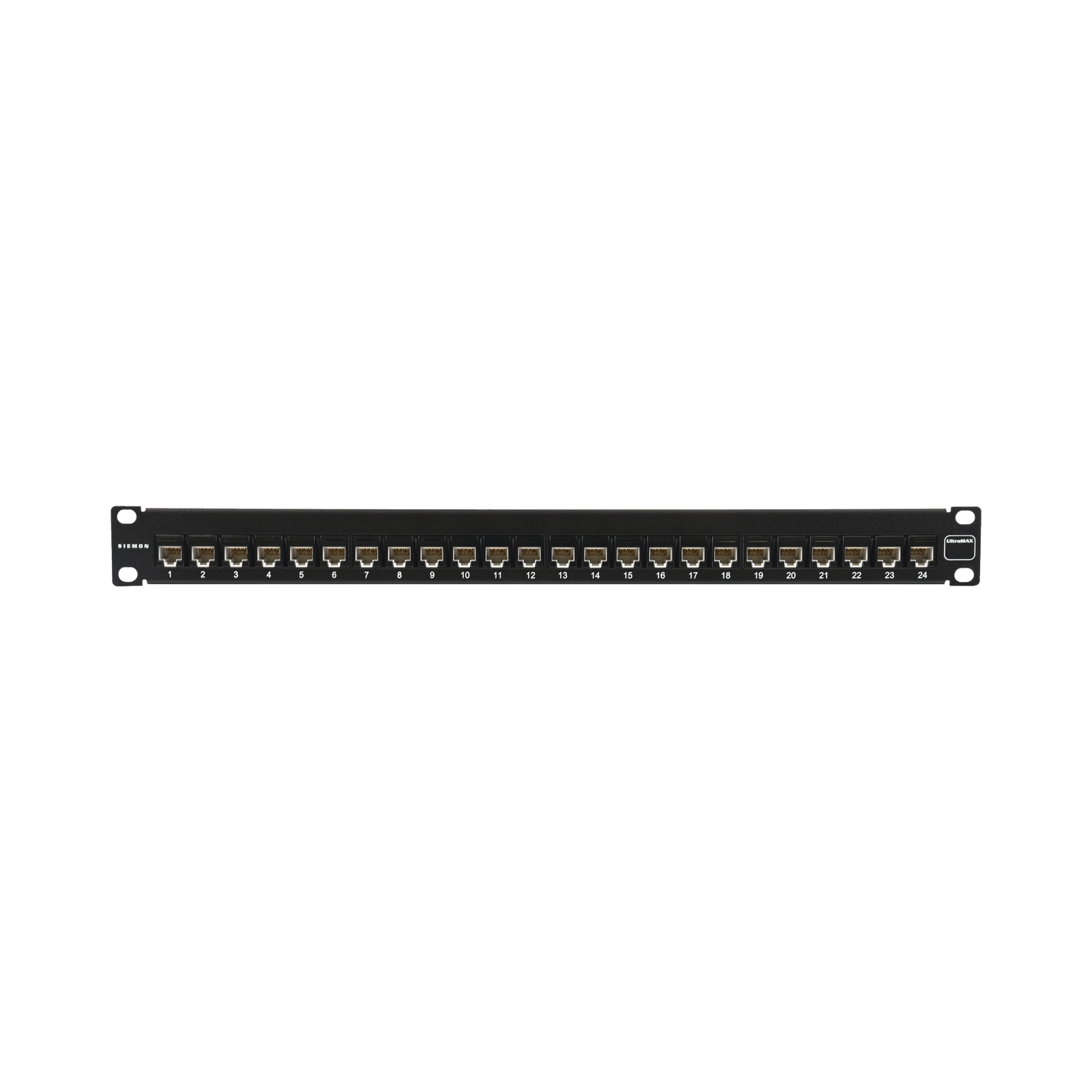 Patch Panel Ultramax. UTP, Precargado con Jacks Cat6A, 24 Puertos, Plano, 1U