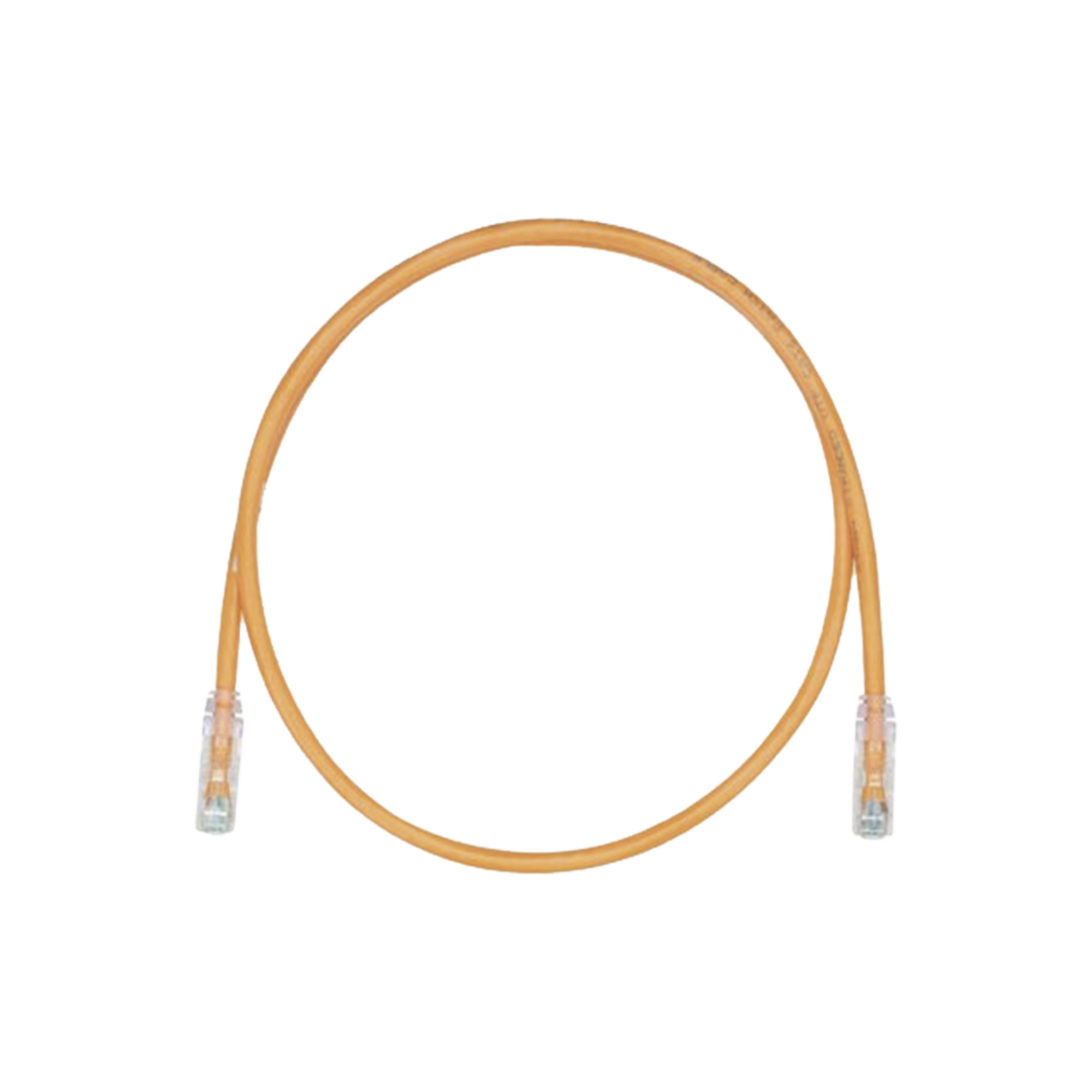 Cable de Parcheo, UTP Cat5e, Diámetro Reducido (28AWG), Color Naranja, 0.30 Metros (1 Pie)