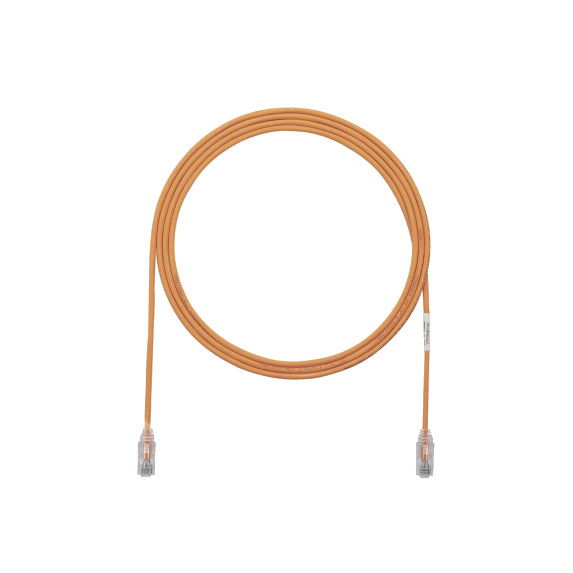 Cable de Parcheo TX6, UTP Cat6, Diámetro Reducido (28AWG), Color Naranja, 3.05 Metros (10 Pies)