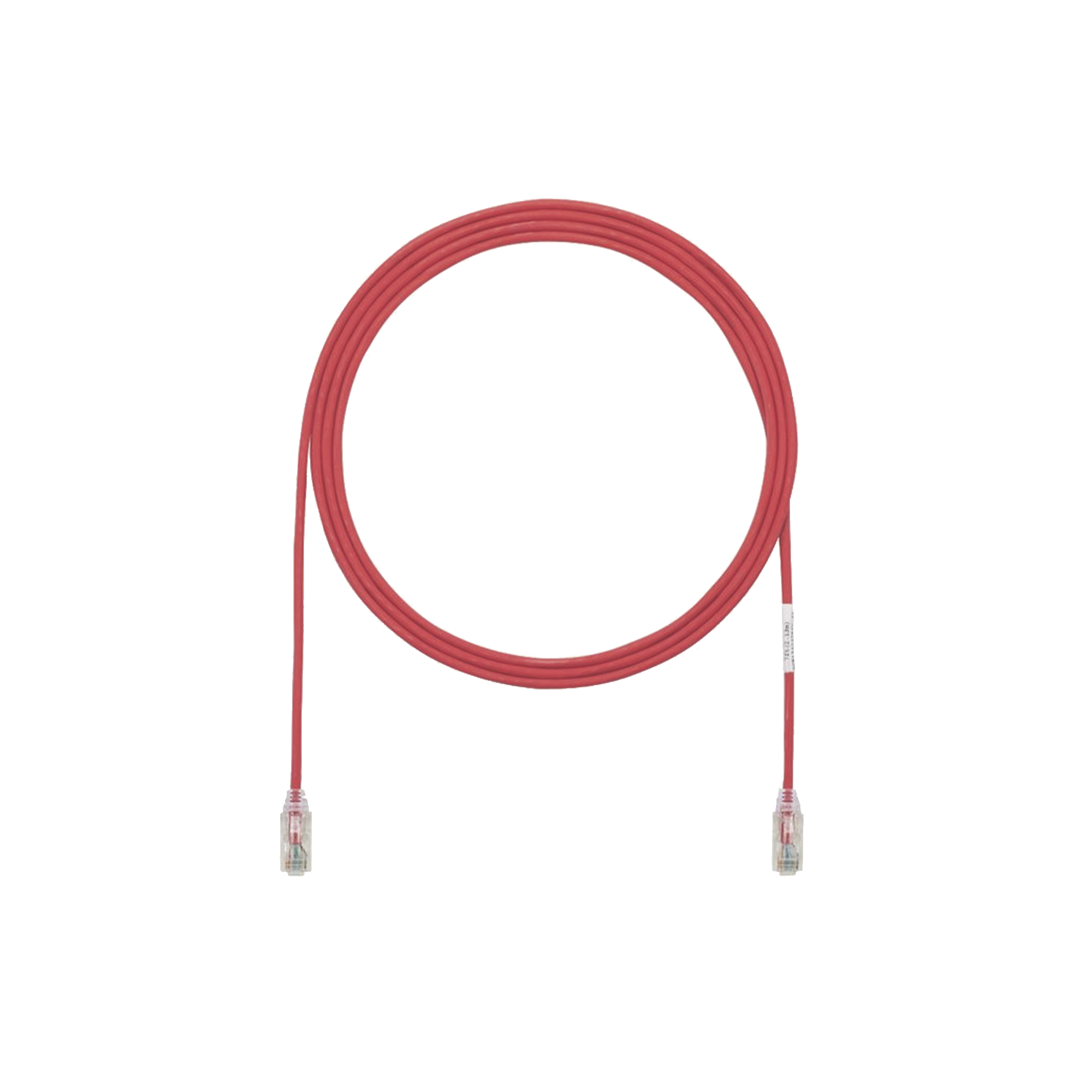 Cable de Parcheo TX6, UTP Cat6, Diámetro Reducido (28AWG), Color Rojo, 3.05 Metros (10 Pies)