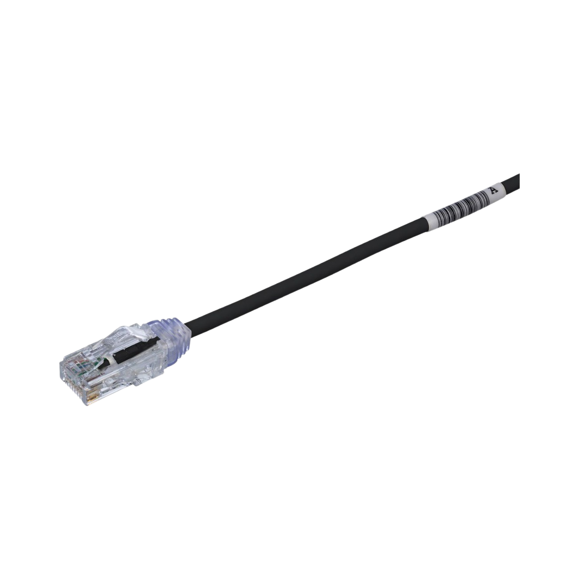 Cable de Parcheo TX6, UTP Cat6, Diámetro Reducido (28AWG), Color Negro, 6.1 Metros (20 Pies)