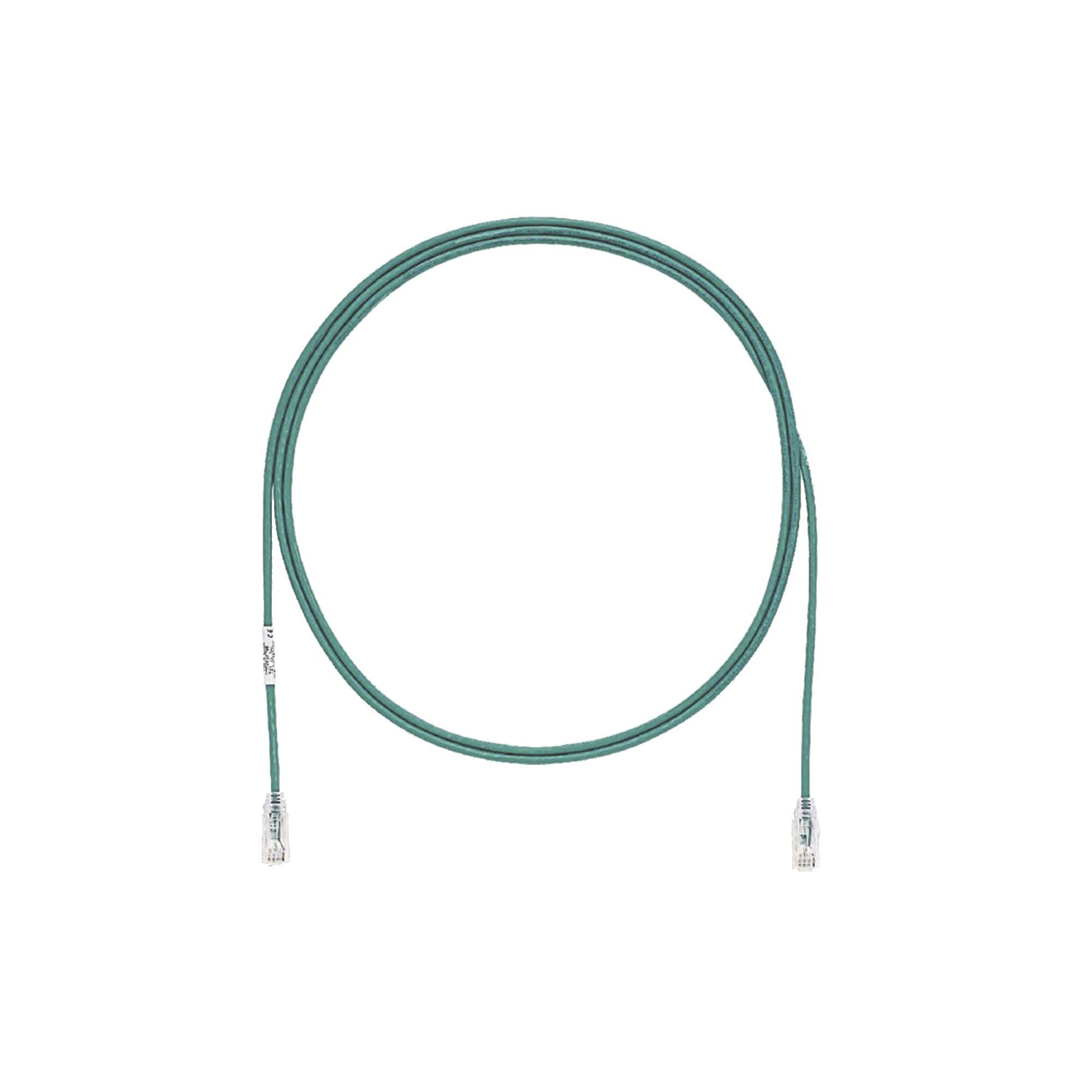 Cable de Parcheo TX6, UTP Cat6, Diámetro Reducido (28AWG), Color Verde, 6.1 Metros (20 Pies)
