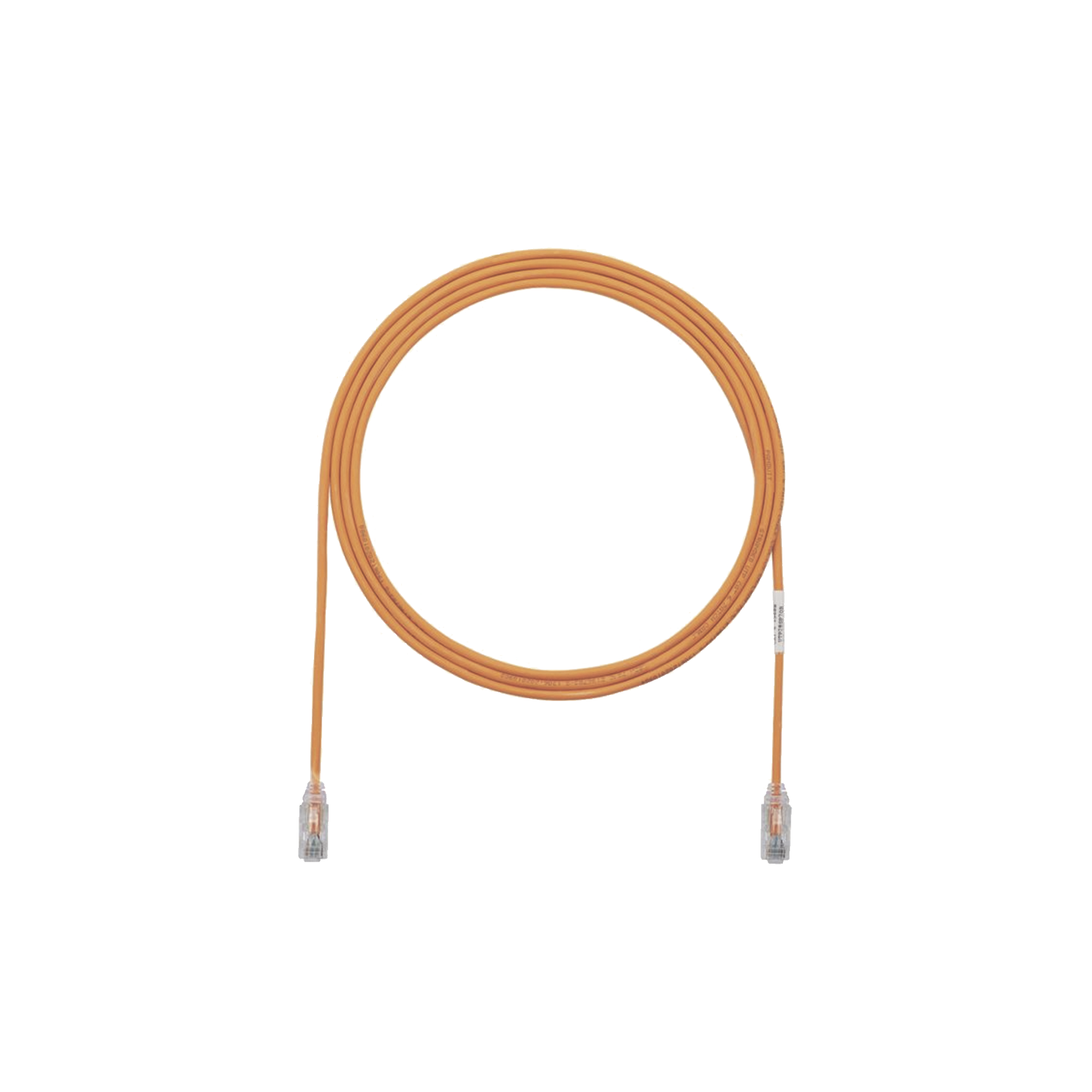 Cable de Parcheo TX6, UTP Cat6, Diámetro Reducido (28AWG), Color Naranja, 0.91 Metros (3 Pies)