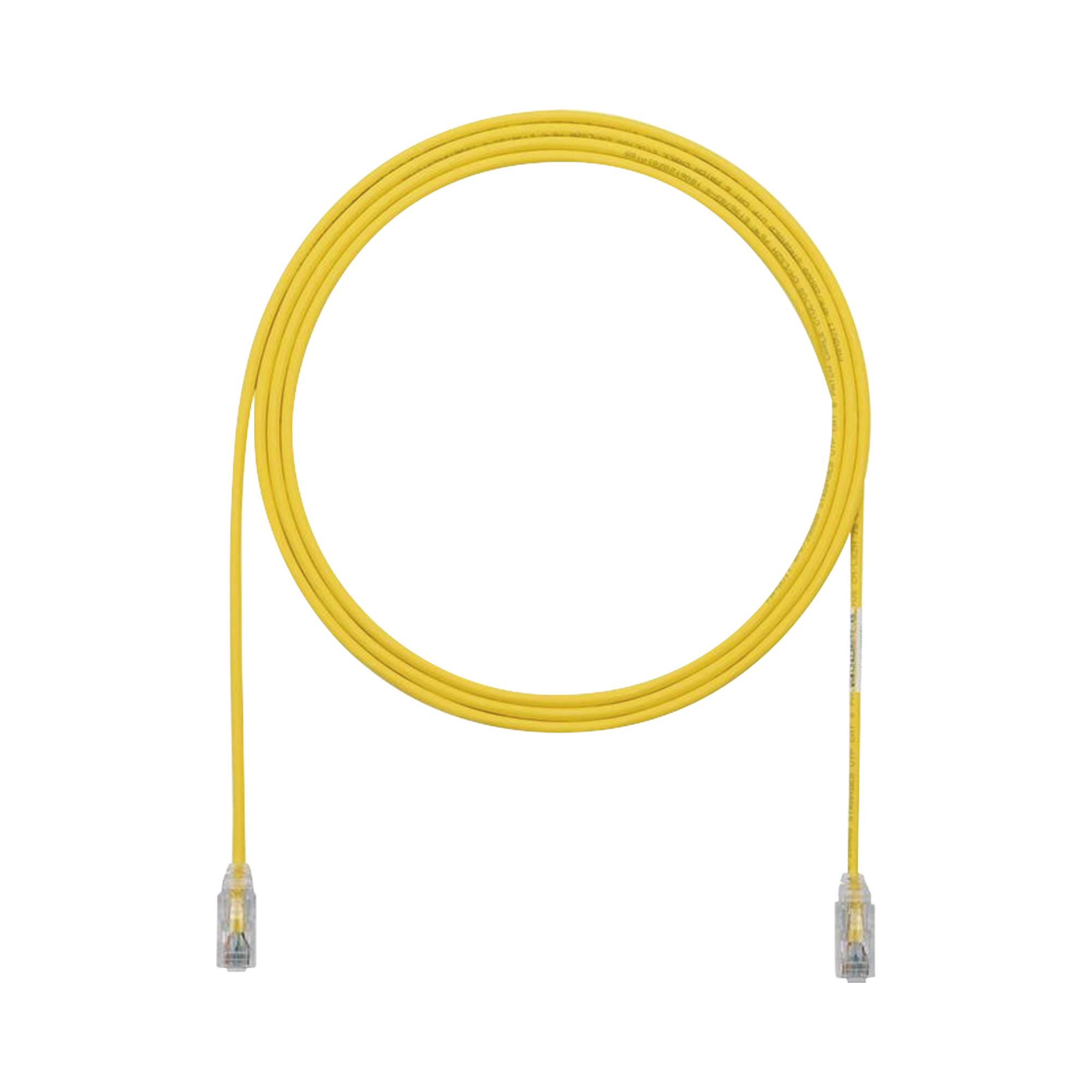 Cable de Parcheo TX6, UTP Cat6, Diámetro Reducido (28AWG), Color Amarillo, 1.22 Metros (4 Pies)