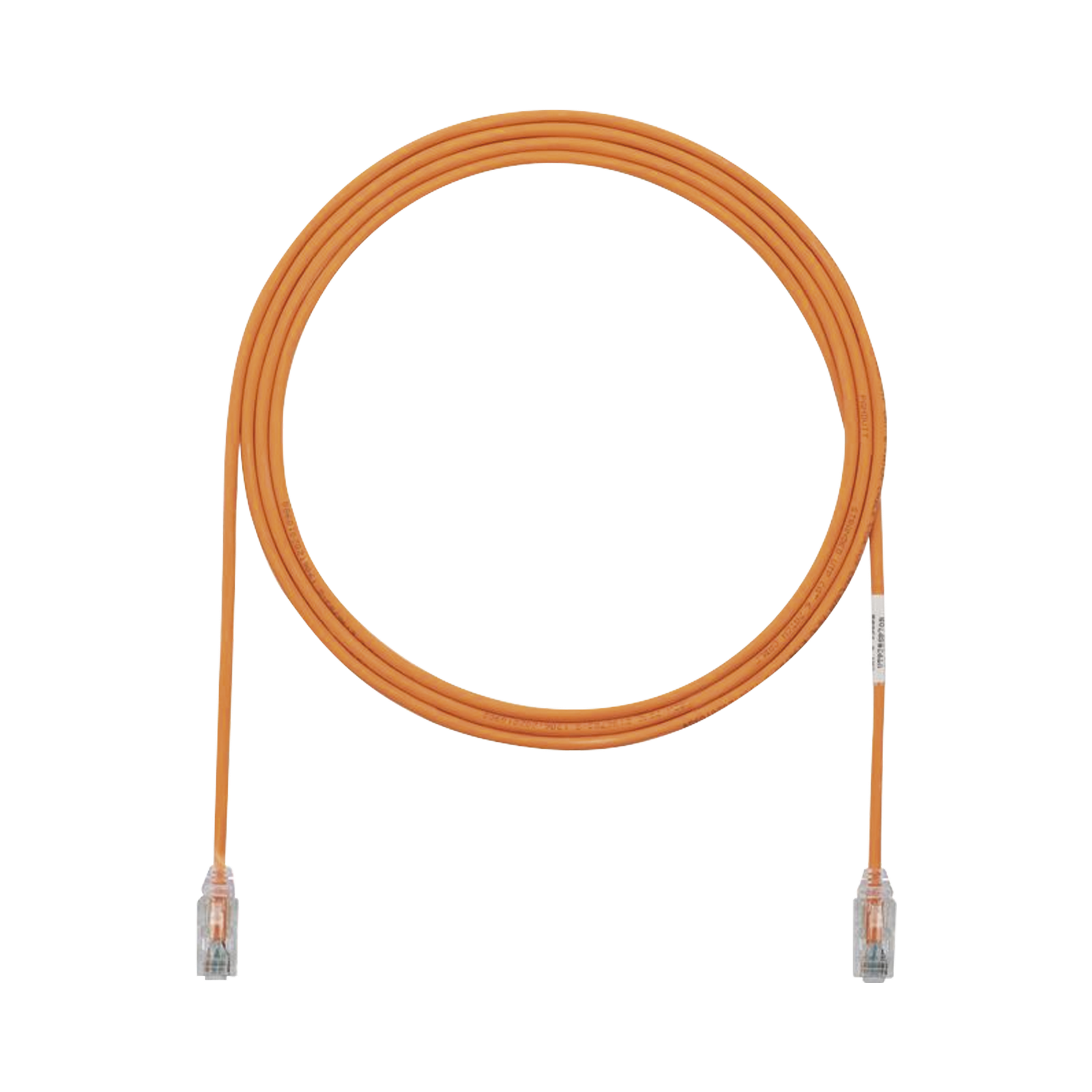 Cable de Parcheo TX6, UTP Cat6, Diámetro Reducido (28AWG), Color Naranja, 2.13 Metros (7 Pies)