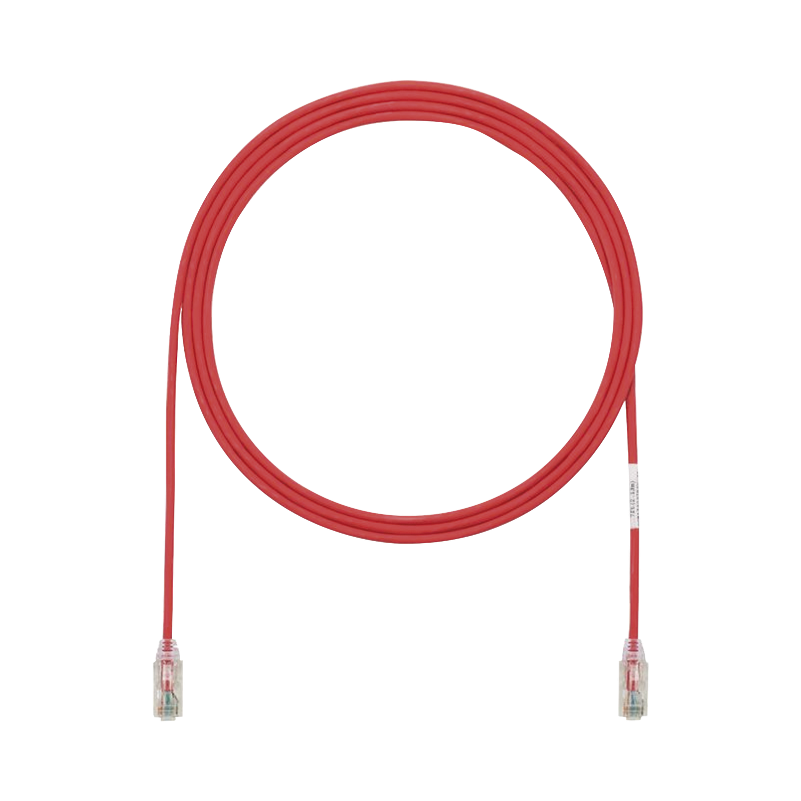 Cable de Parcheo TX6, UTP Cat6, Diámetro Reducido (28AWG), Color Rojo, 2.13 Metros (7 Pies)