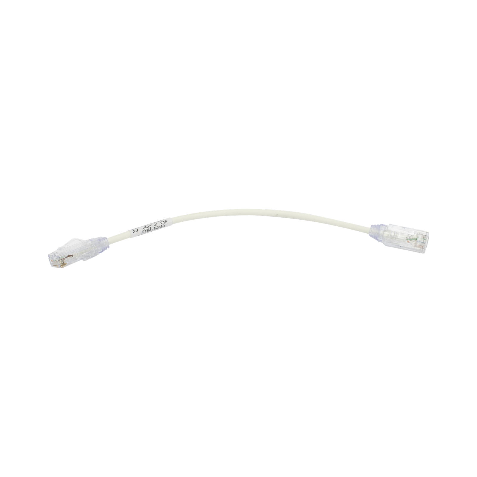 Cable de Parcheo TX6, UTP Cat6, Diámetro Reducido (28AWG), Color Blanco, 20.32 cm (8 Pulgadas)