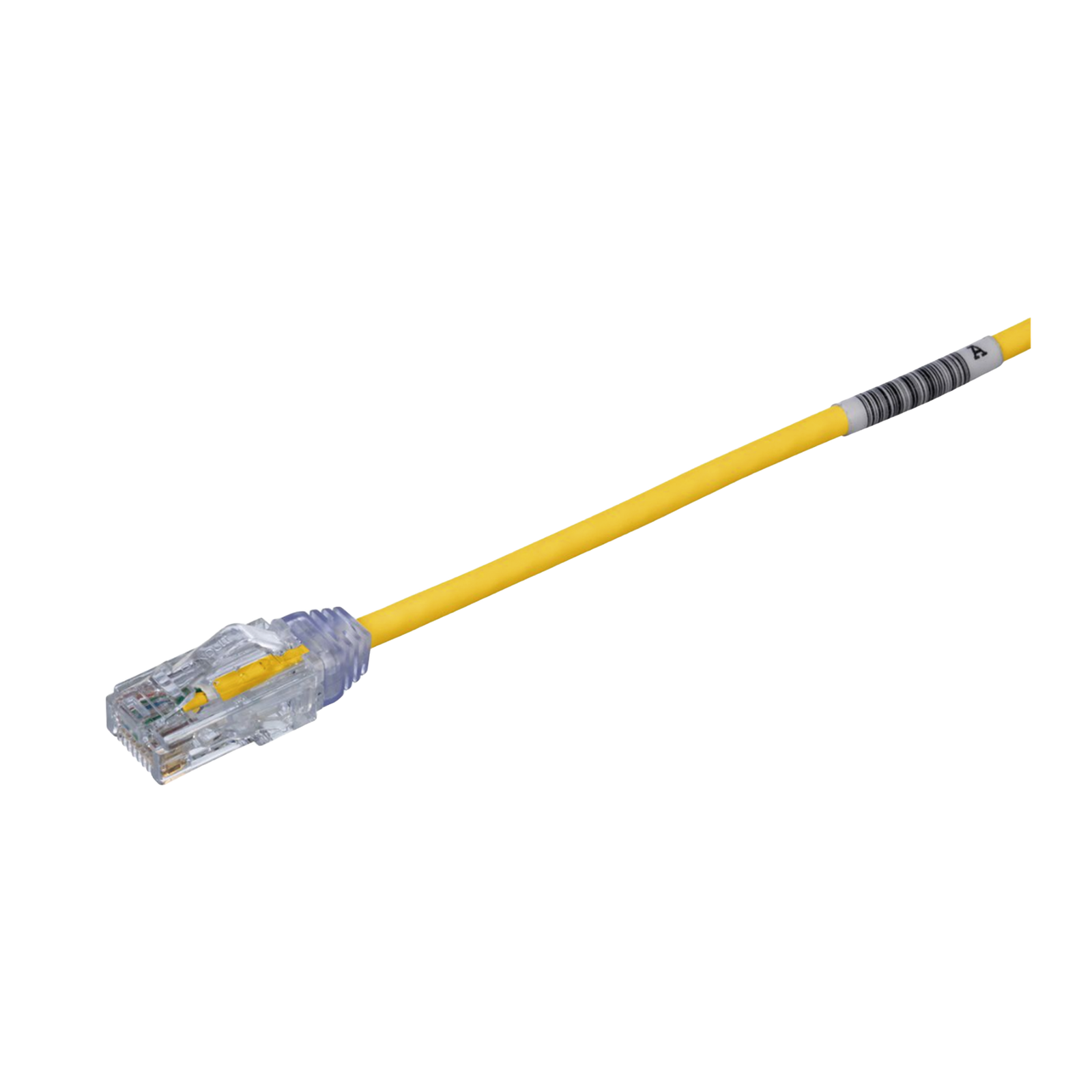 Cable de Parcheo TX6, UTP Cat6, Diámetro Reducido (28AWG), Color Amarillo, 20.2 cm (8 Pulgadas)