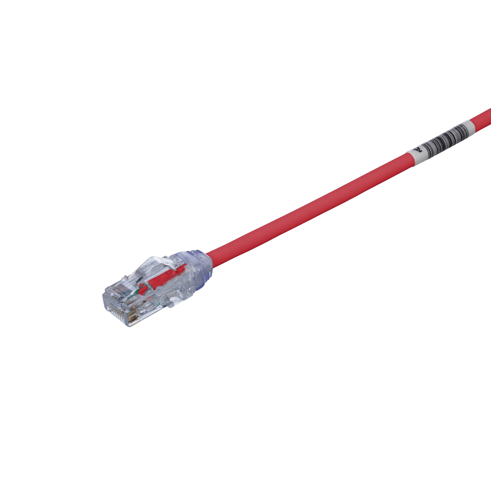 Cable de Parcheo UTP Cat6A, CM/LSZH, Diámetro Reducido (28AWG), Color Rojo, 0.3 Metros (1 Pie)