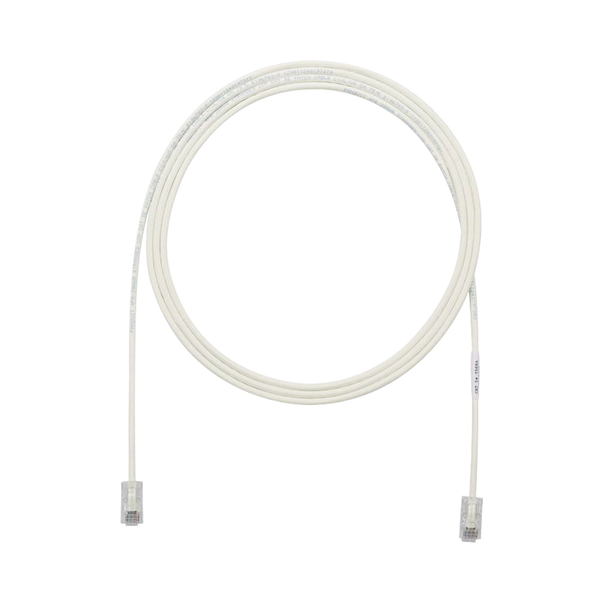 Cable de Parcheo UTP Cat6A, CM/LSZH, Diámetro Reducido (28AWG), Color Blanco Mate, 1.52 Metros (5 Pies)