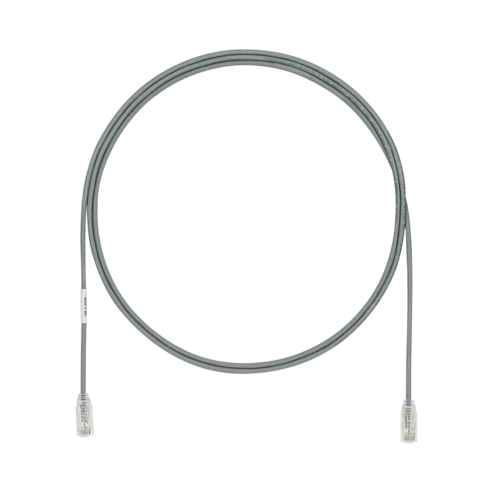 Cable de Parcheo UTP Cat6A, CM/LSZH, Diámetro Reducido (28AWG), Color Gris, 1.83 Metros (6 Pies)