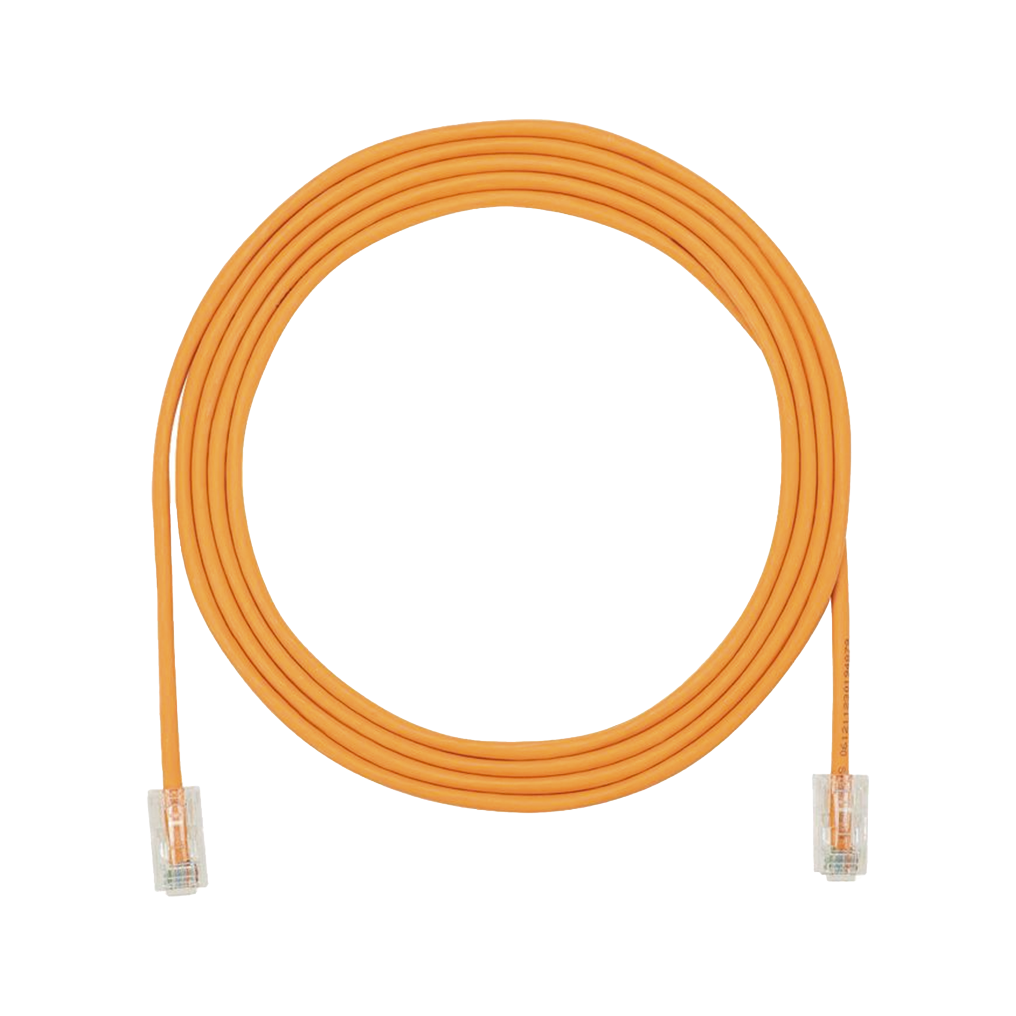 Cable de Parcheo UTP Cat6A, CM/LSZH, Diámetro Reducido (28AWG), Color Naranja, 2.13 Metros (7 Pies)