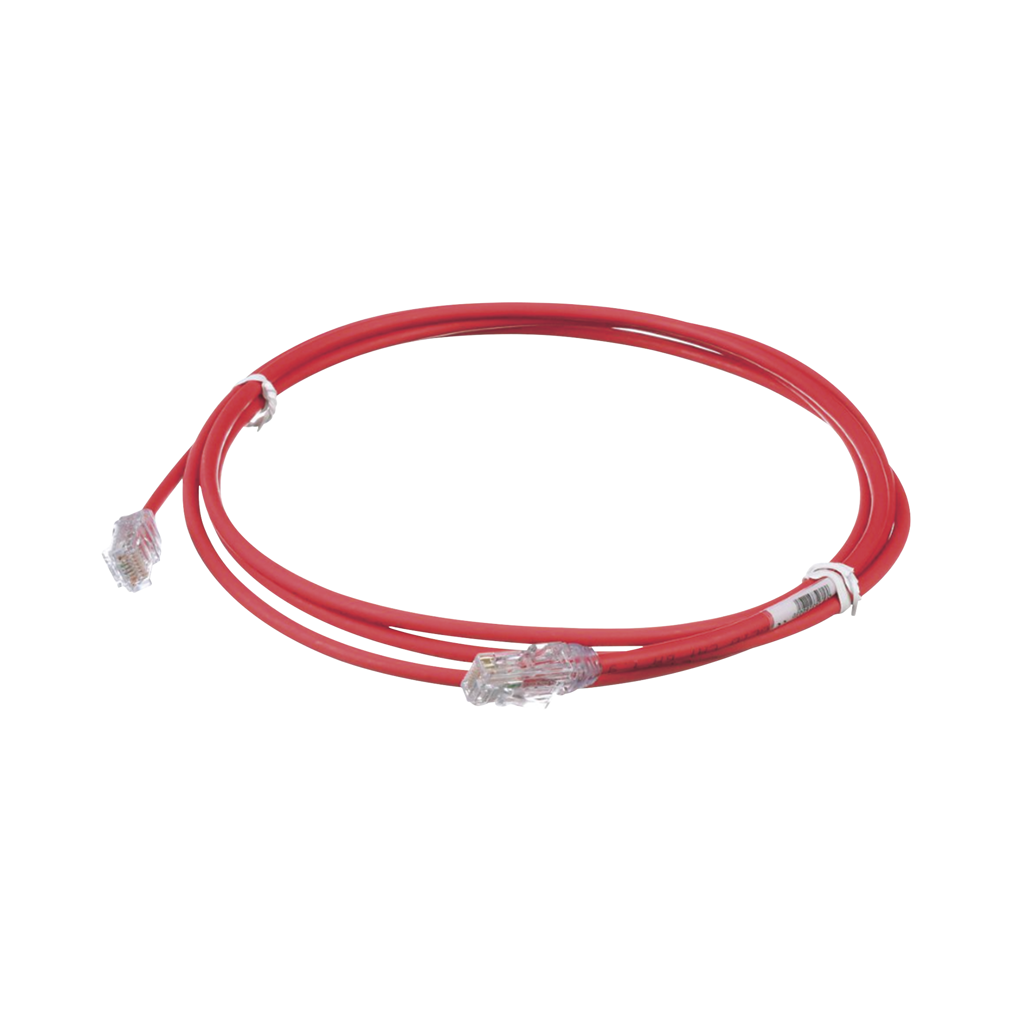 Cable de Parcheo UTP Cat6A, CM/LSZH, Diámetro Reducido (28AWG), Color Rojo, 2.13 Metros (7 Pies)