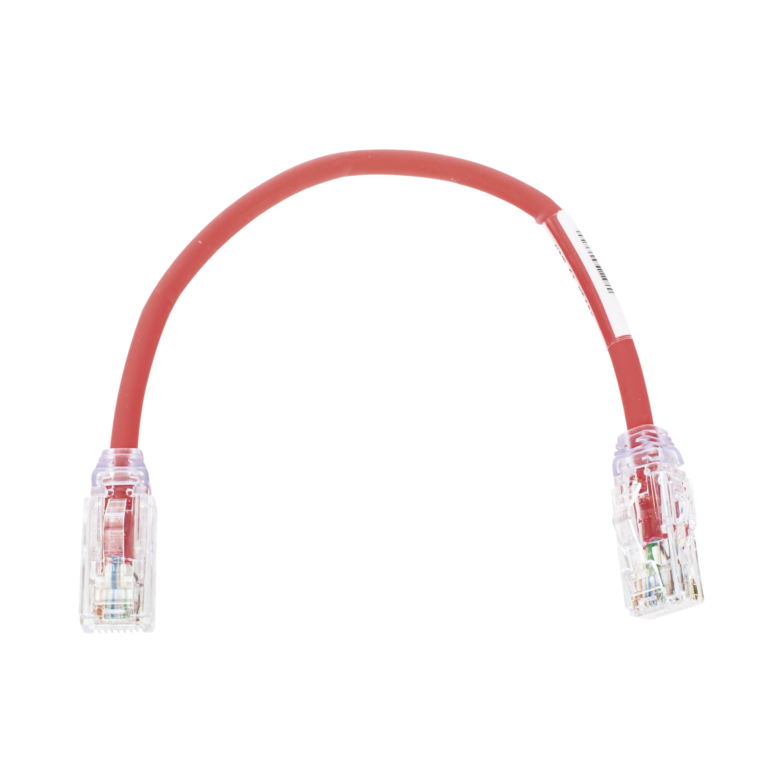 Cable de Parcheo UTP, Cat6A, Diámetro Reducido (28 AWG), CM/LSZH, Color Rojo, 20.3 cm (8 Pulgadas)