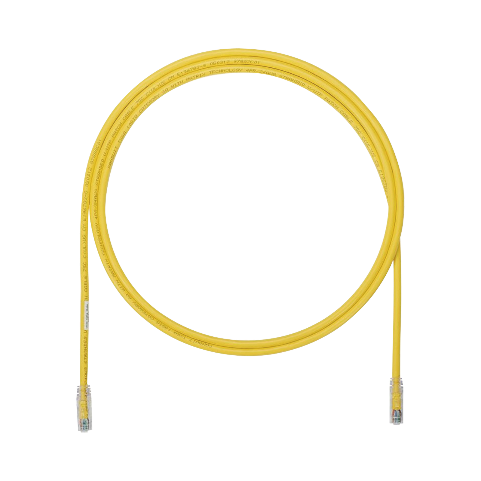 Cable de Parcheo UTP, Cat6A, 24 AWG, CM, Color Amarillo, 1.52 Metros (5 Pies)