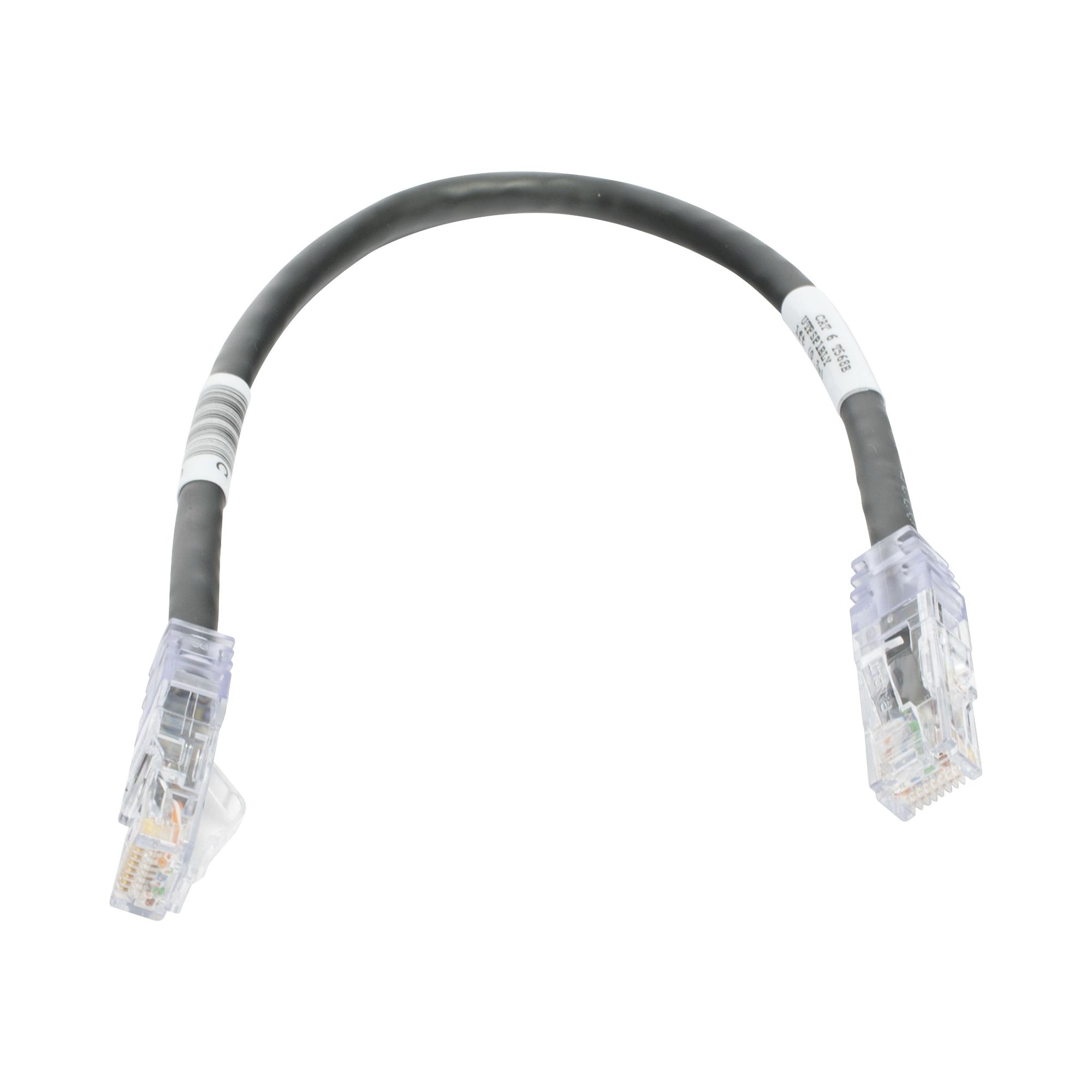 Cable de Parcheo TX6, UTP Cat6, 24 AWG, CM, Color Negro, 0.3 Metros (1 Pie)